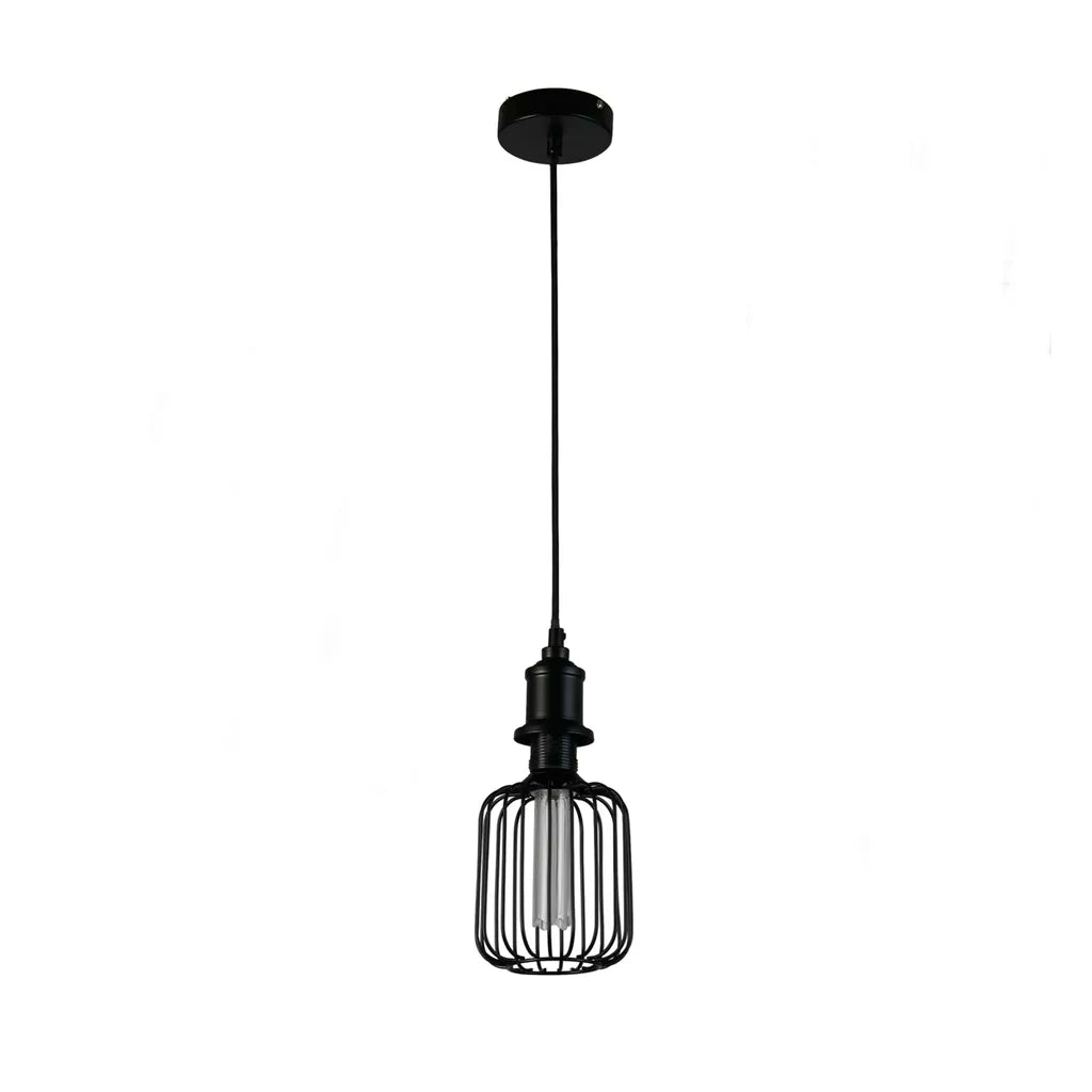 E27 LED Drum Lamp- Black/ Gold Finishes