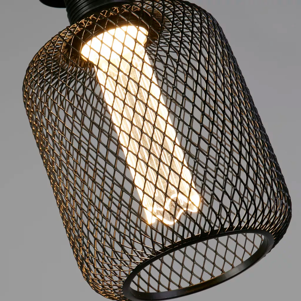E27 LED Drum Mesh Lamp- Black/ Gold Finishes