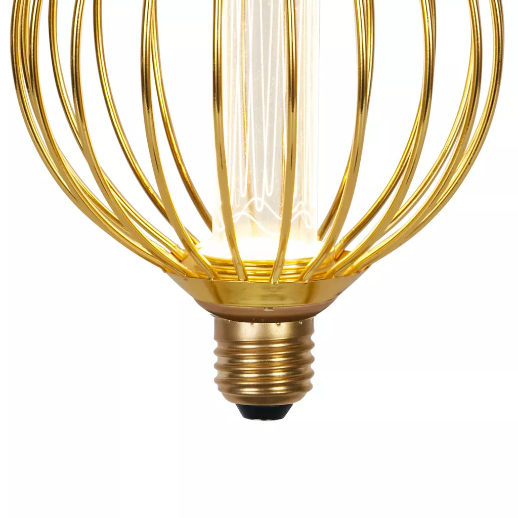 E27 Globe Wire Lamp- Gold/ Black Finishes