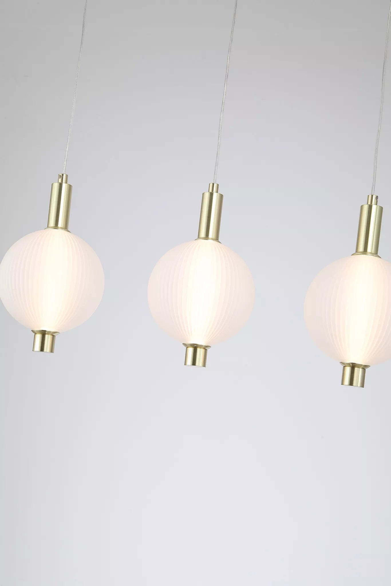Luminique LED 4Lt Bar Pendant- Satin Brass with Glass
