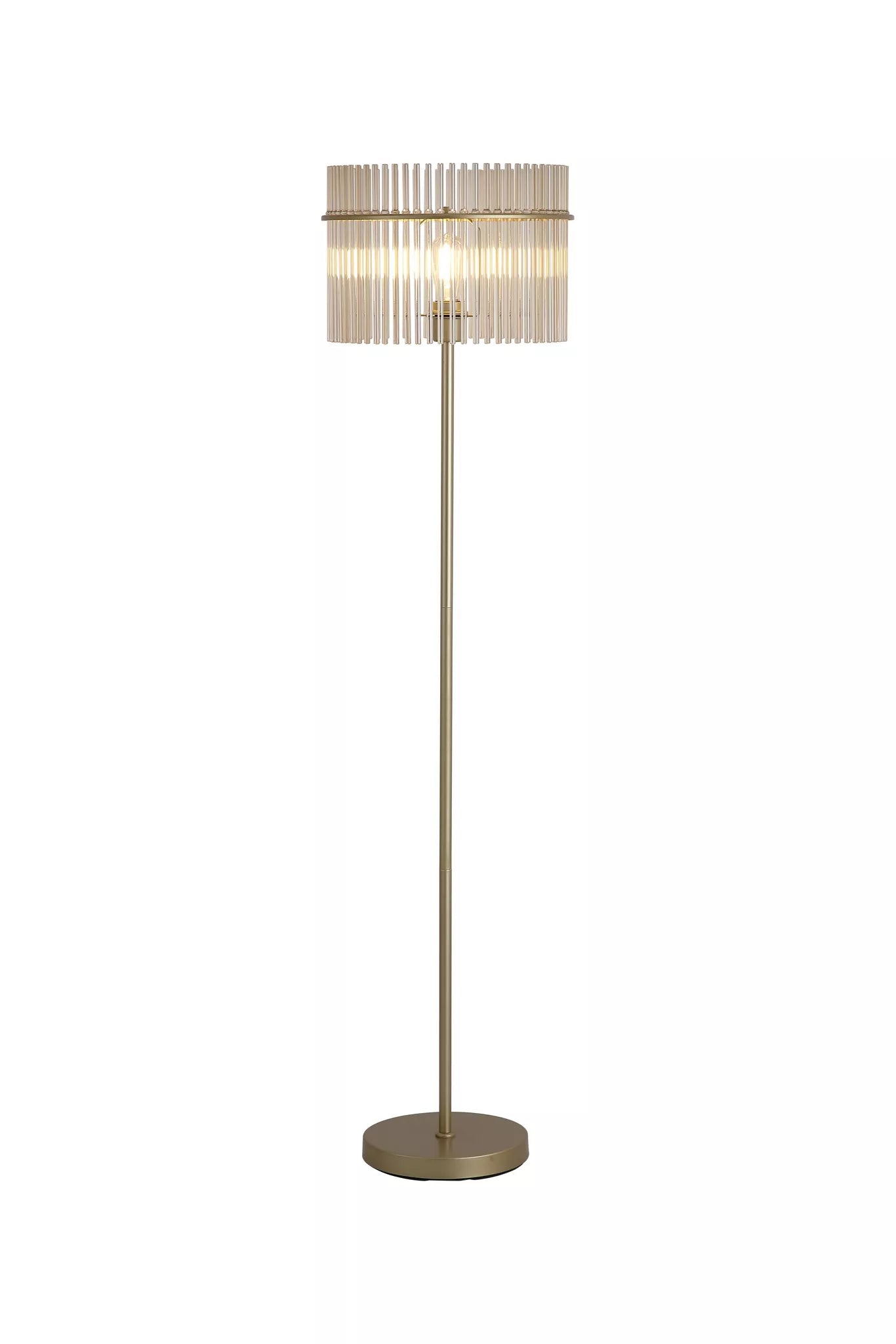Swizzle 1Lt Floor Lamp- Matt Black Metal/ Gold