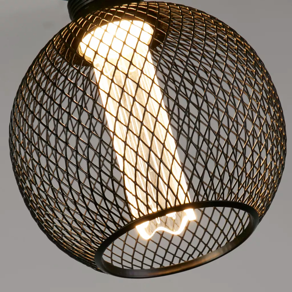 E27 Globe Mesh Lamp- Gold/ Black Finishes