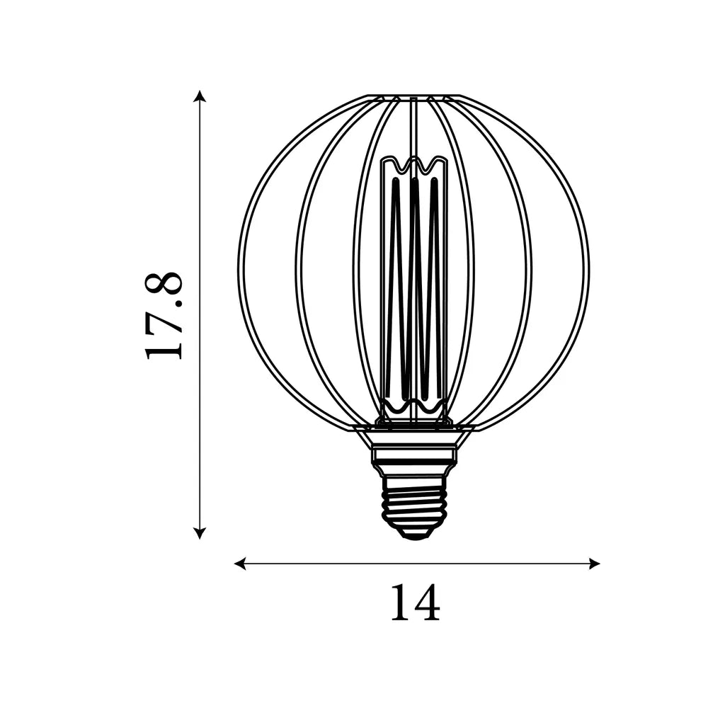 E27 Globe Wire Lamp- Gold/ Black Finishes