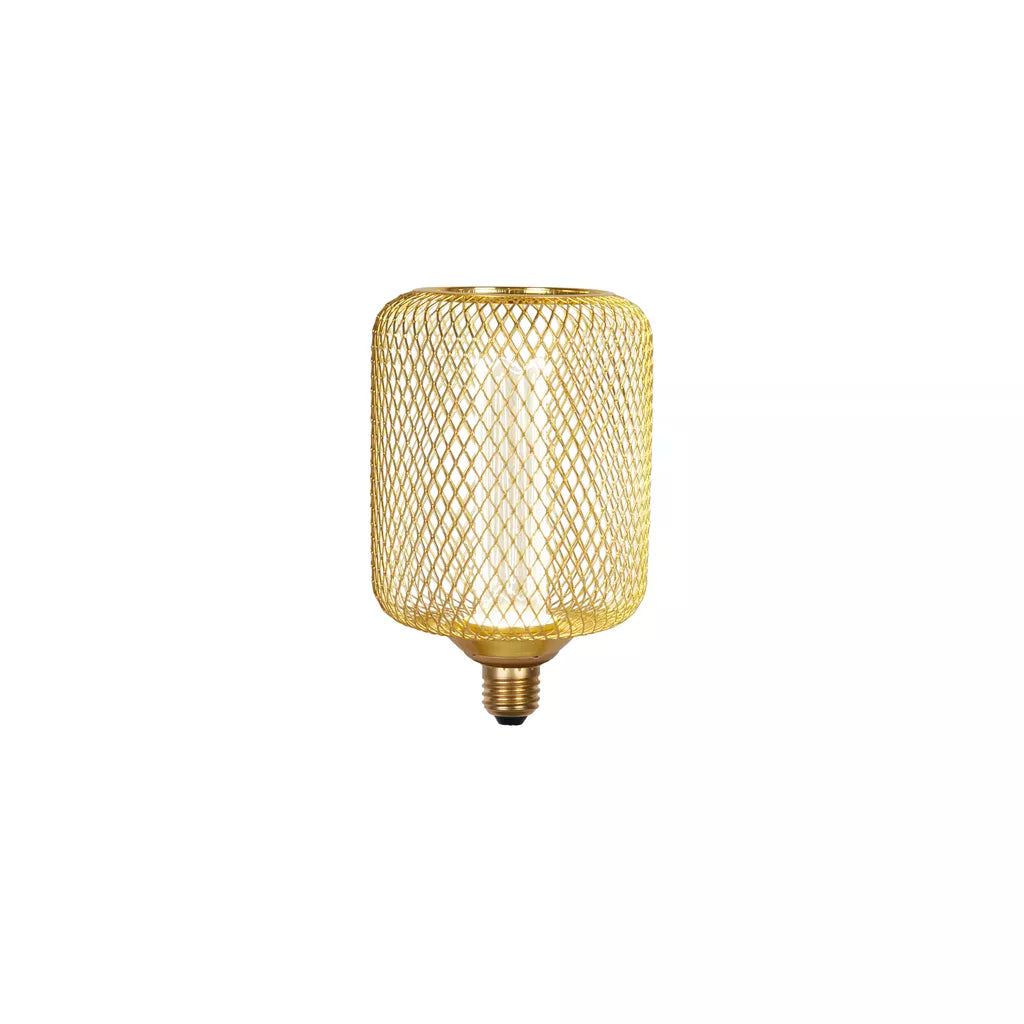 E27 LED Drum Mesh Lamp- Black/ Gold Finishes