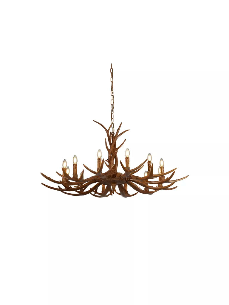 Stag 6Lt/12Lt Chandelier- Brown Resin