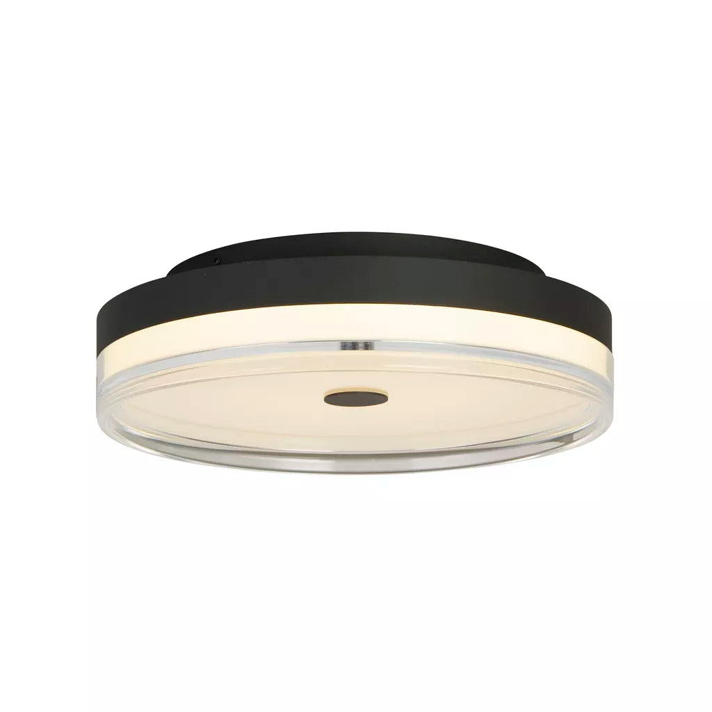 Cyprus LED Flush Light- Gold/ Black Metal and Clear Acrylic