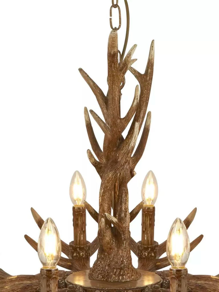 Stag 6Lt/12Lt Chandelier- Brown Resin
