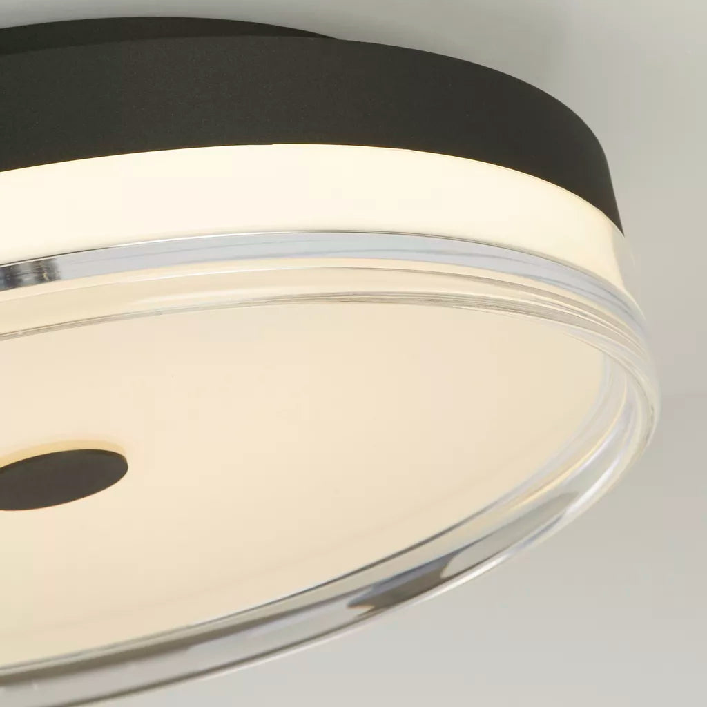 Cyprus LED Flush Light- Gold/ Black Metal and Clear Acrylic
