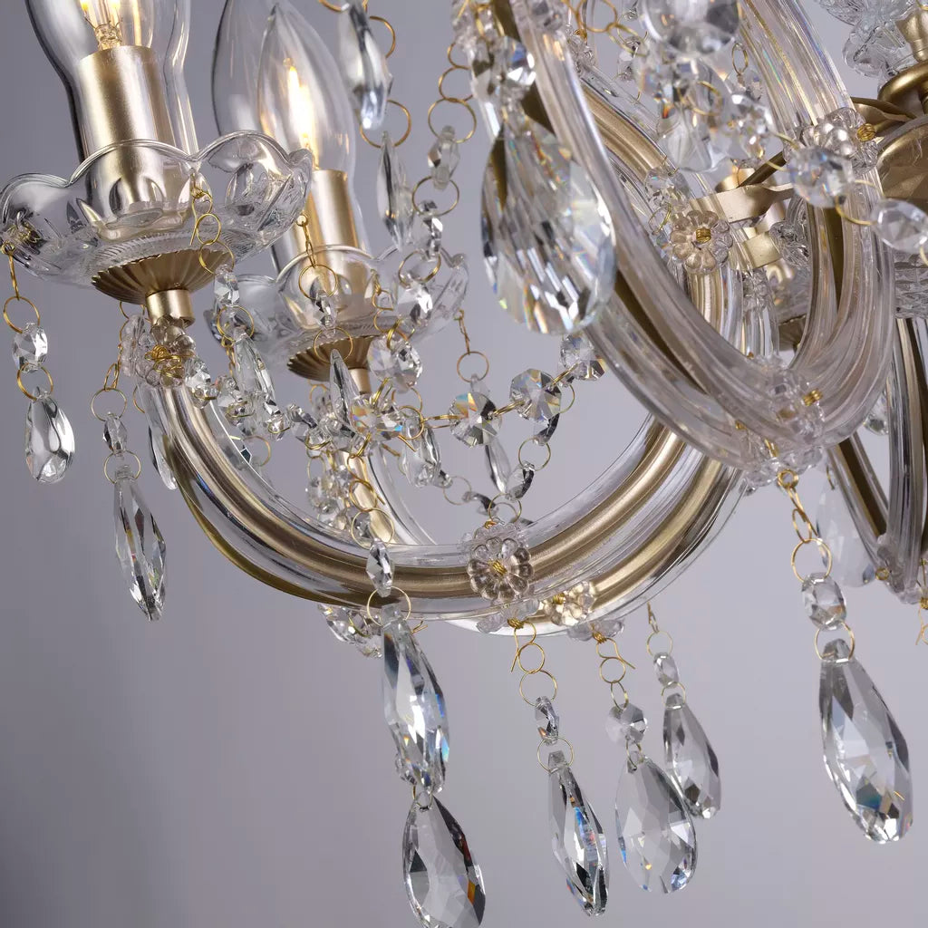 Utah Outdoor 8Lt Pendant - Gold & Crystal
