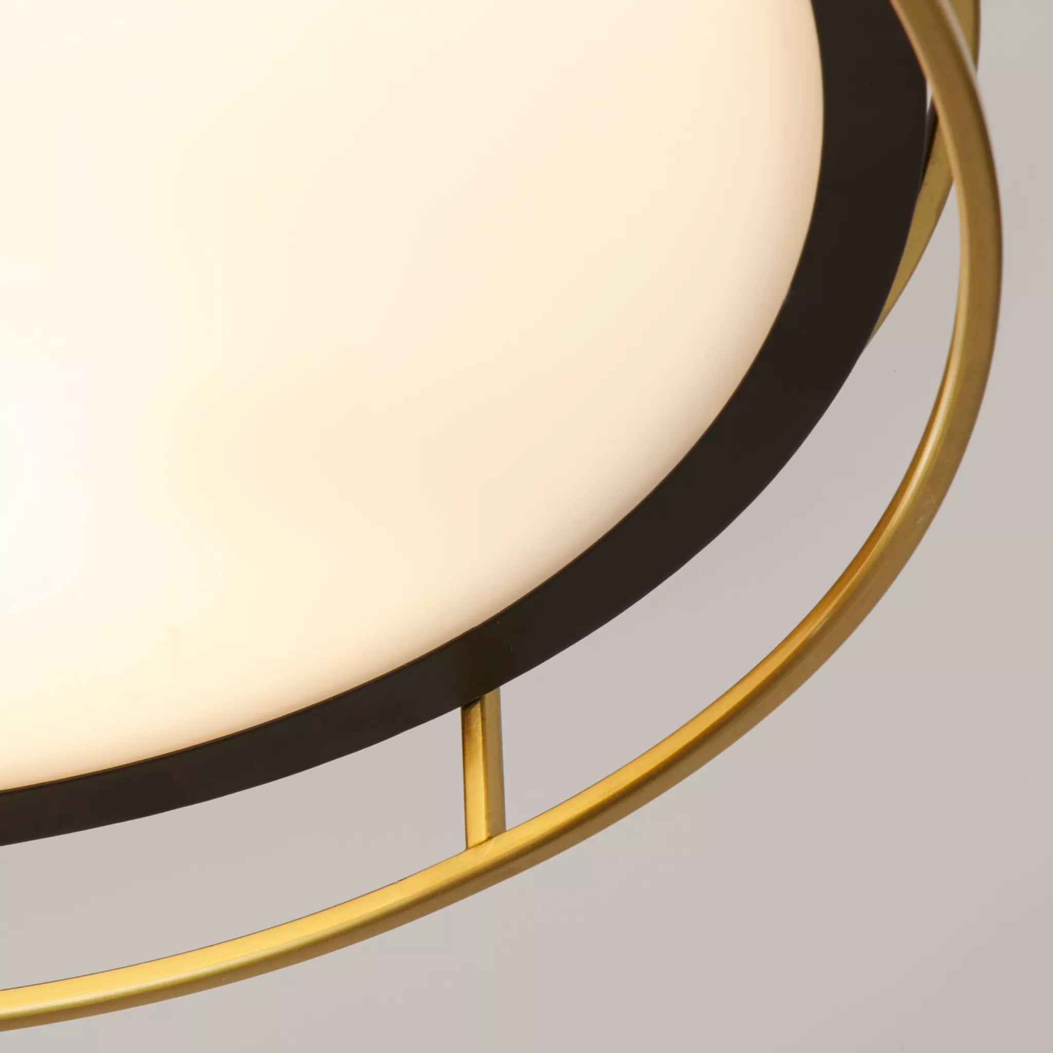 Phoenix 2/3Lt Flush Light- Black, Brass/Chrome  Metal & Frosted Glass