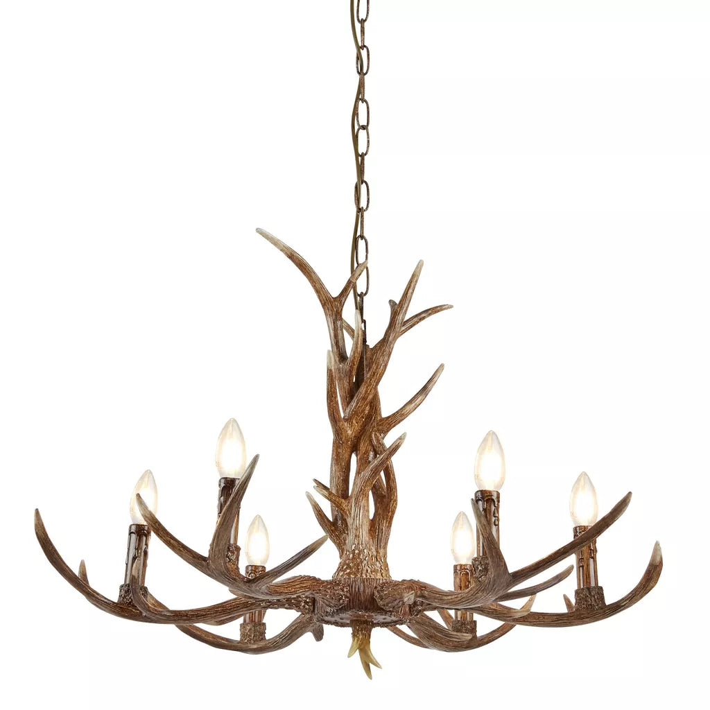 Stag 6Lt/12Lt Chandelier- Brown Resin