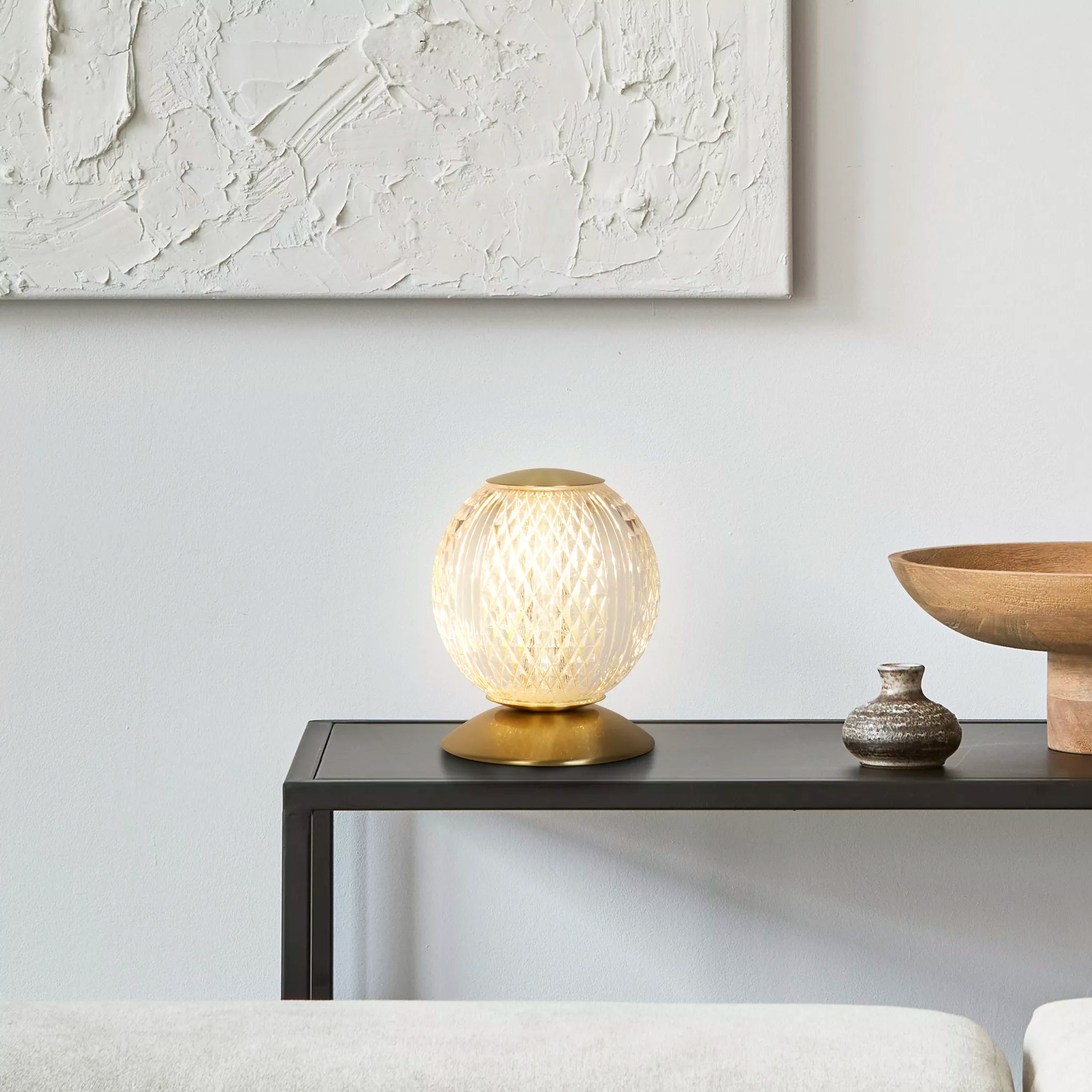 Allure Table Lamp- Chrome/ Brass & Clear Acrylic