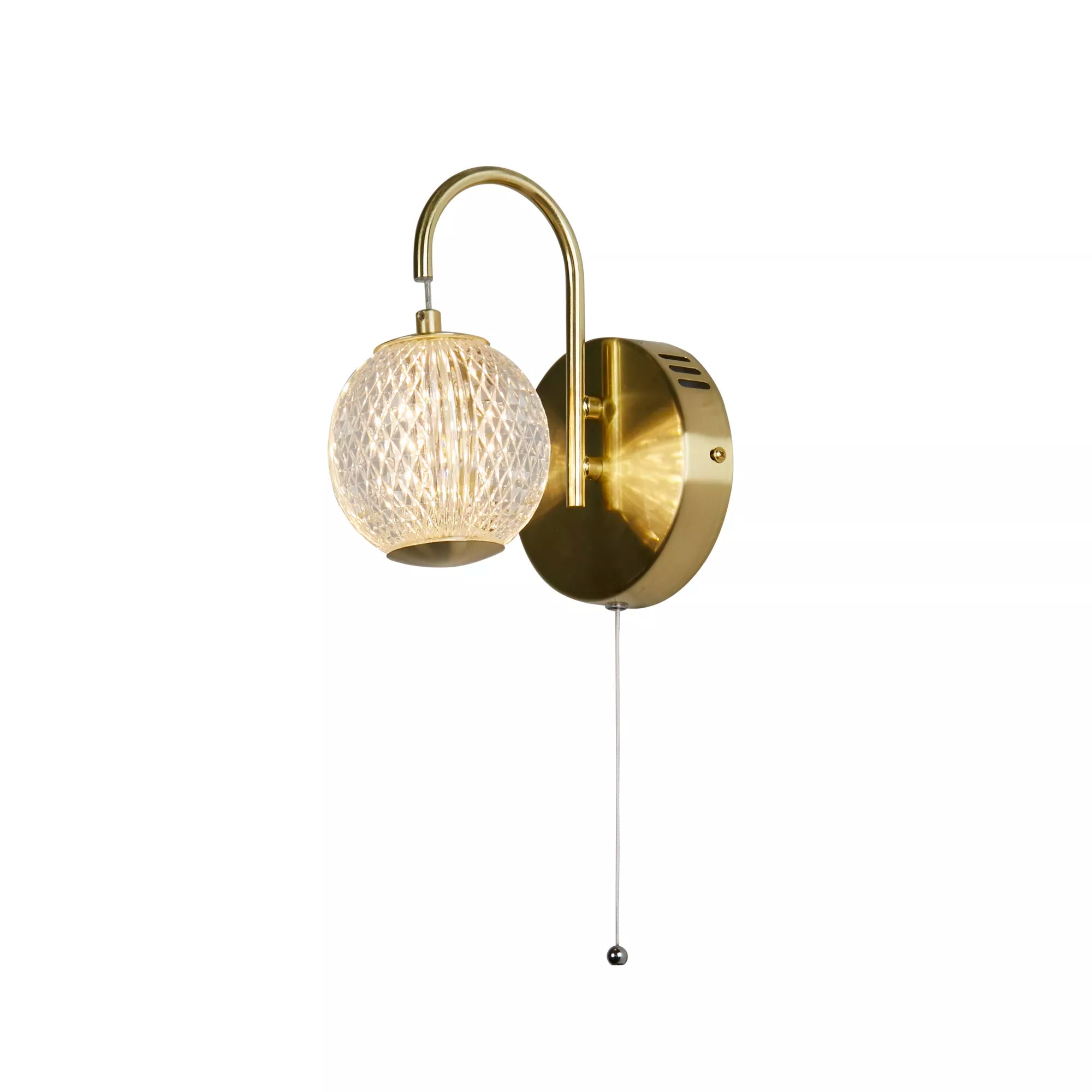 Allure Wall Light - Satin Brass Metal & Clear Acrylic