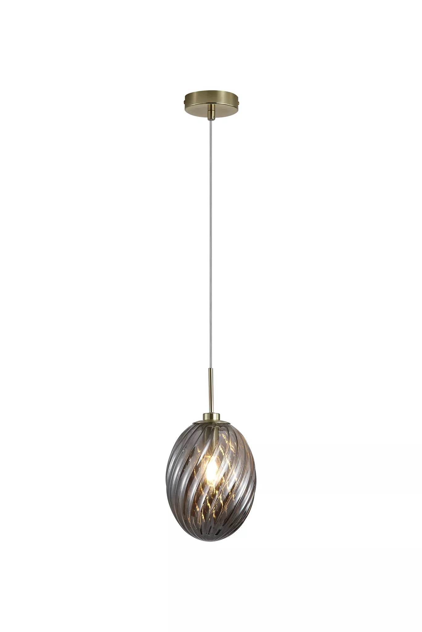 Whirl 1lt Pendant- Satin Brass w Various Glass Finishes