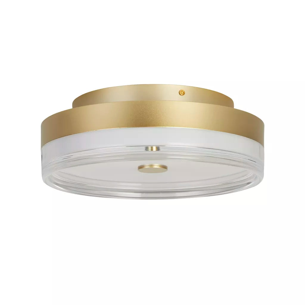 Cyprus LED Flush Light- Gold/ Black Metal and Clear Acrylic