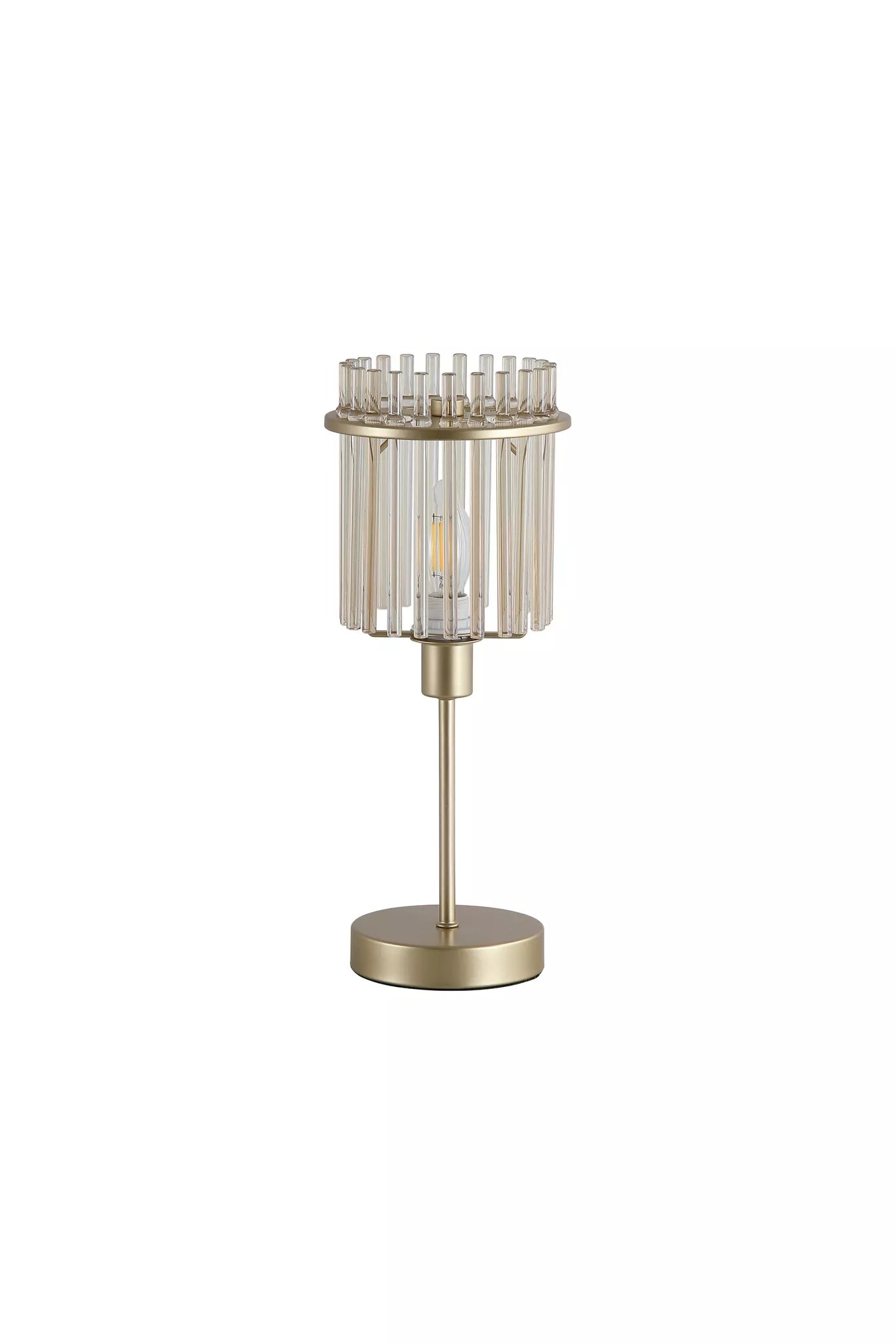 Swizzle 1Lt Table Lamp- Gold Metal & Satin Black Finish