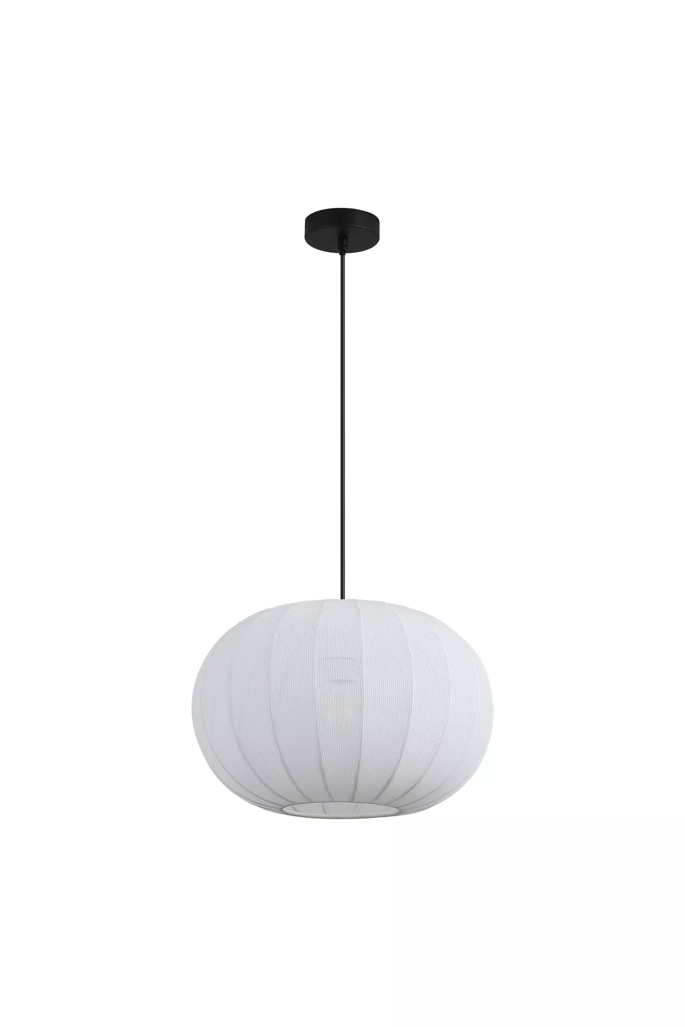 Radiant 1Lt Pendant-  Black Metal with Soft Fabric Shade