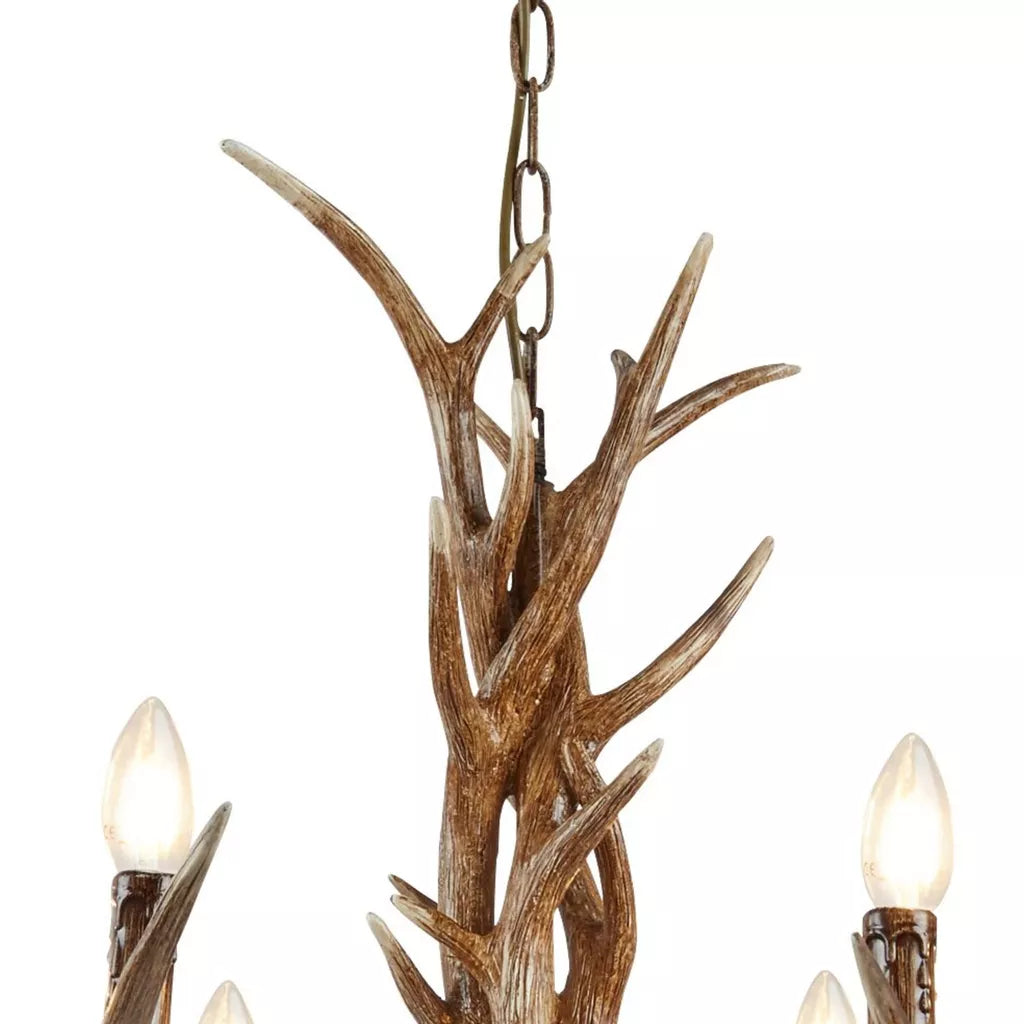 Stag 6Lt/12Lt Chandelier- Brown Resin
