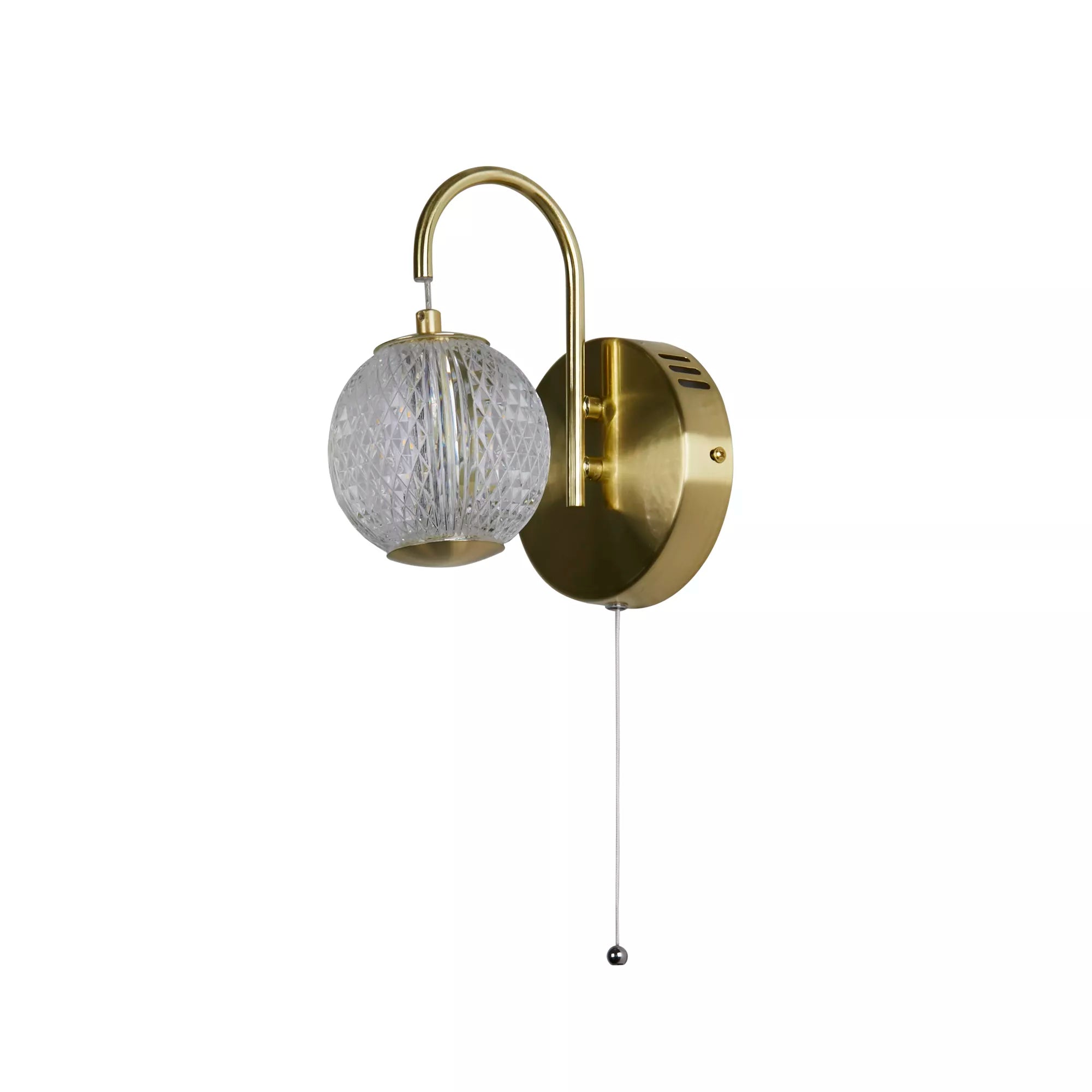 Allure Wall Light - Satin Brass Metal & Clear Acrylic