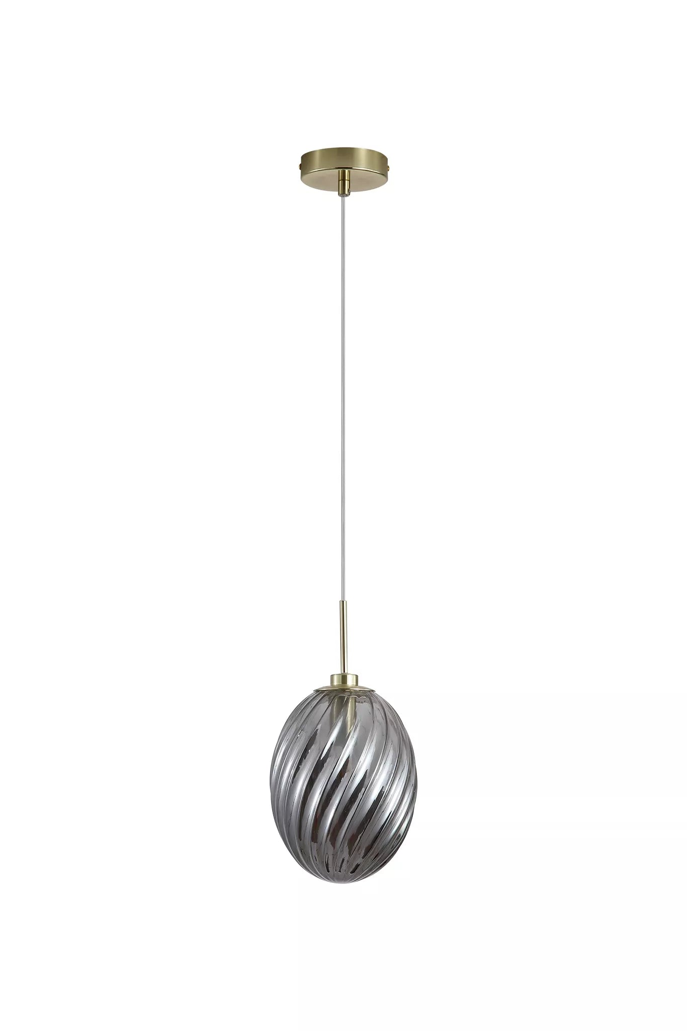 Whirl 1lt Pendant- Satin Brass w Various Glass Finishes