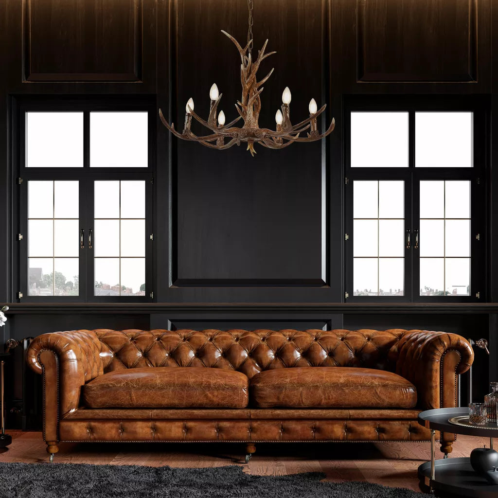 Stag 6Lt/12Lt Chandelier- Brown Resin