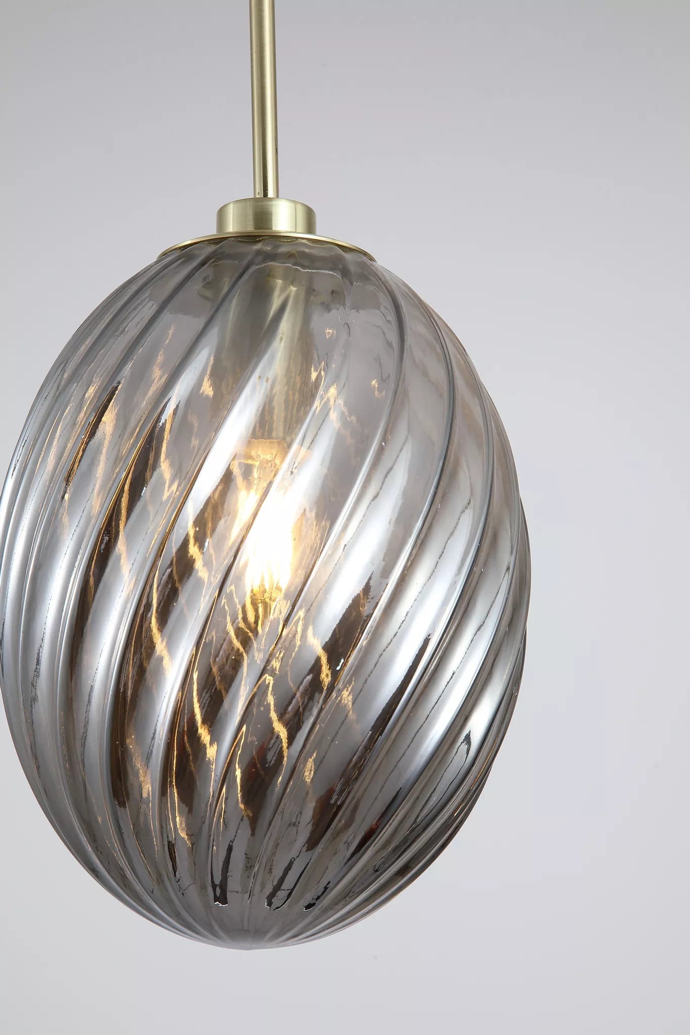 Whirl 1lt Pendant- Satin Brass w Various Glass Finishes