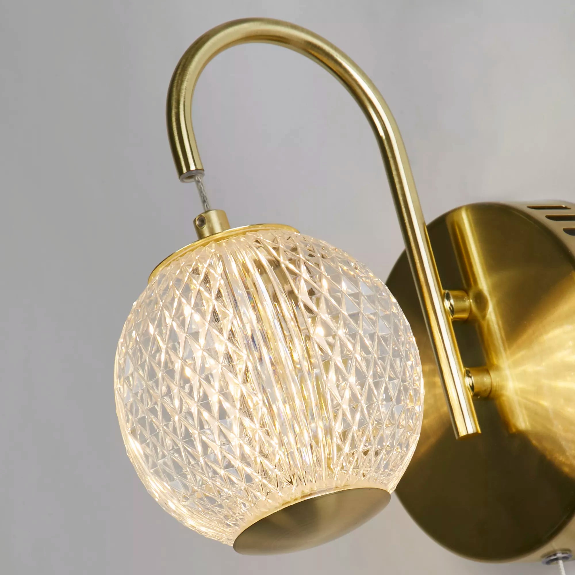Allure Wall Light - Satin Brass Metal & Clear Acrylic