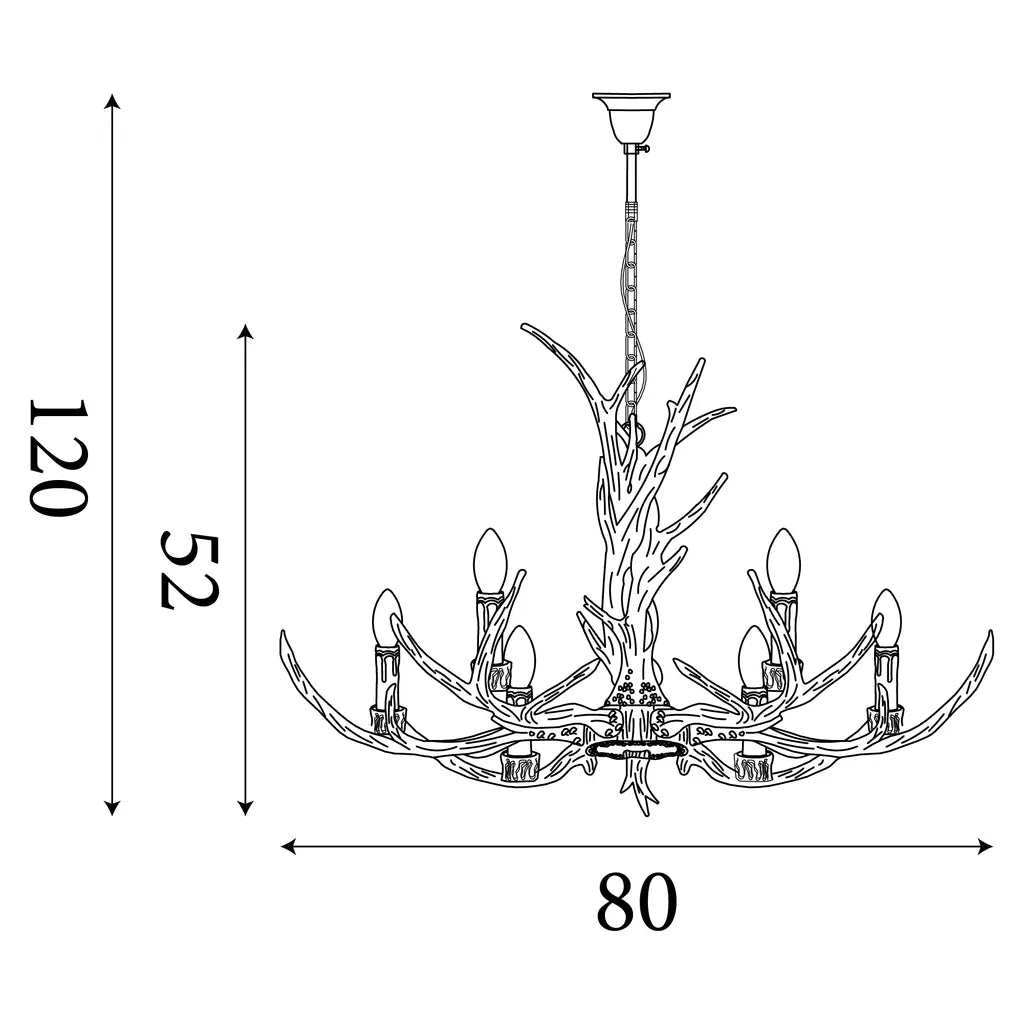 Stag 6Lt/12Lt Chandelier- Brown Resin