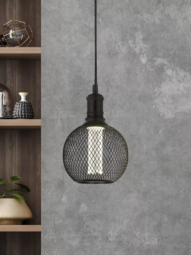 E27 Globe Mesh Lamp- Gold/ Black Finishes