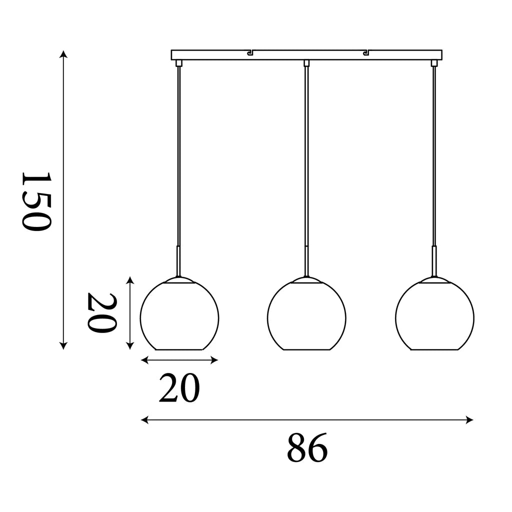 Balls 3Lt Bar Pendant- Various Finishes