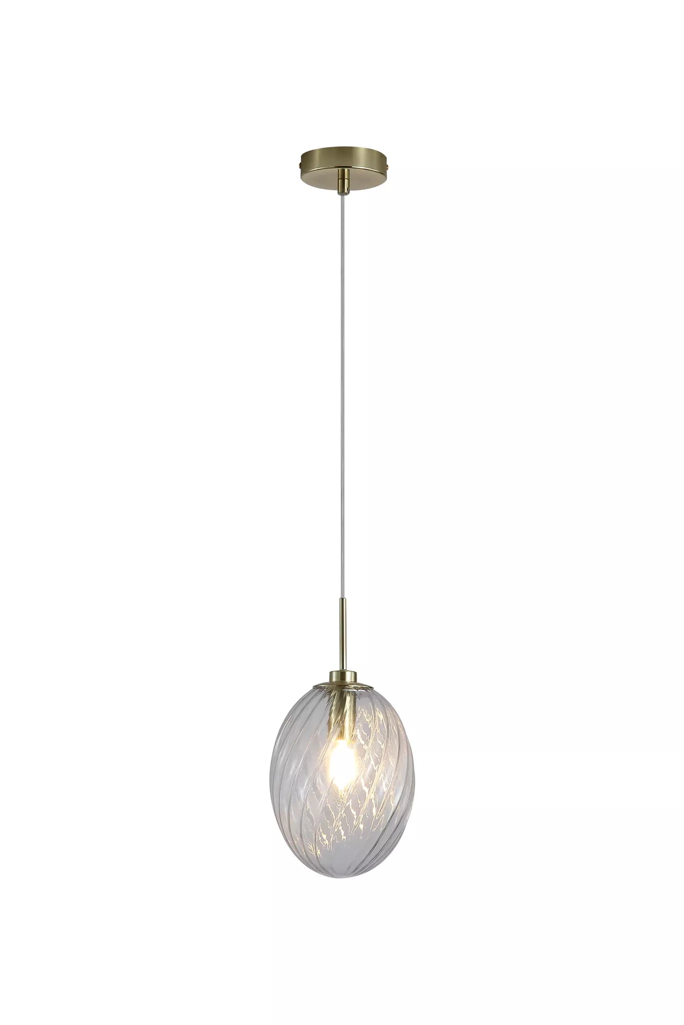 Whirl 1lt Pendant- Satin Brass w Various Glass Finishes