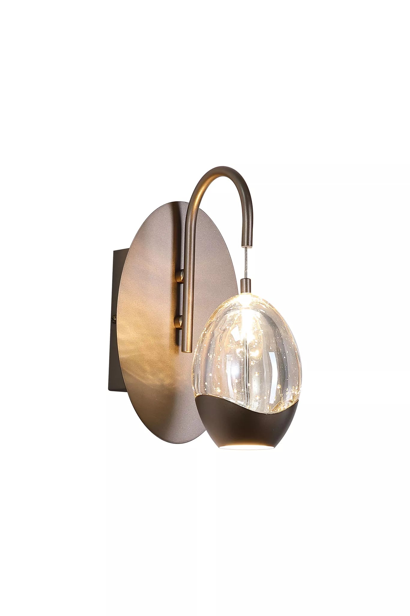 Seeds 1Lt Wall Light, Latte Metal with Champagne Glass