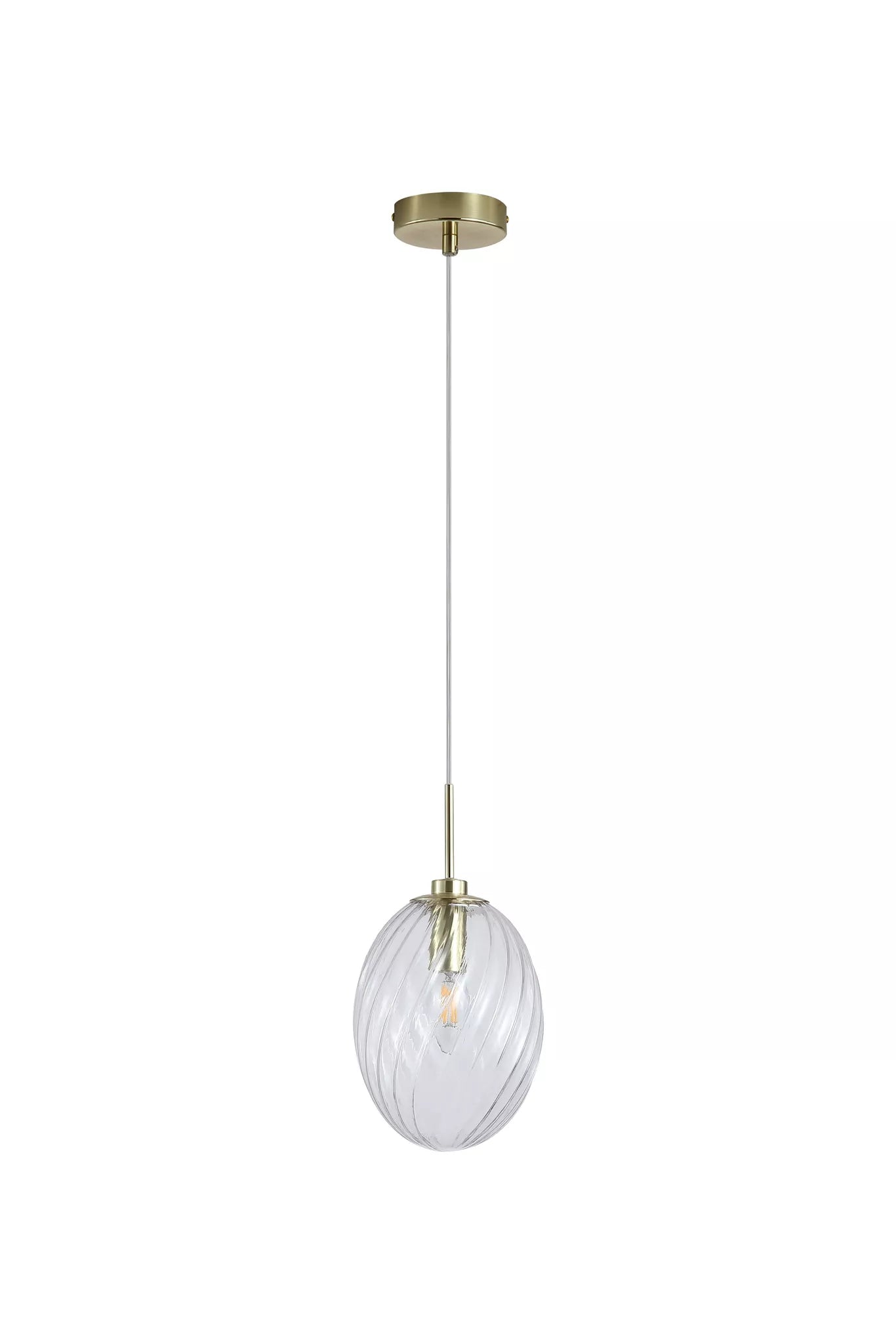 Whirl 1lt Pendant- Satin Brass w Various Glass Finishes