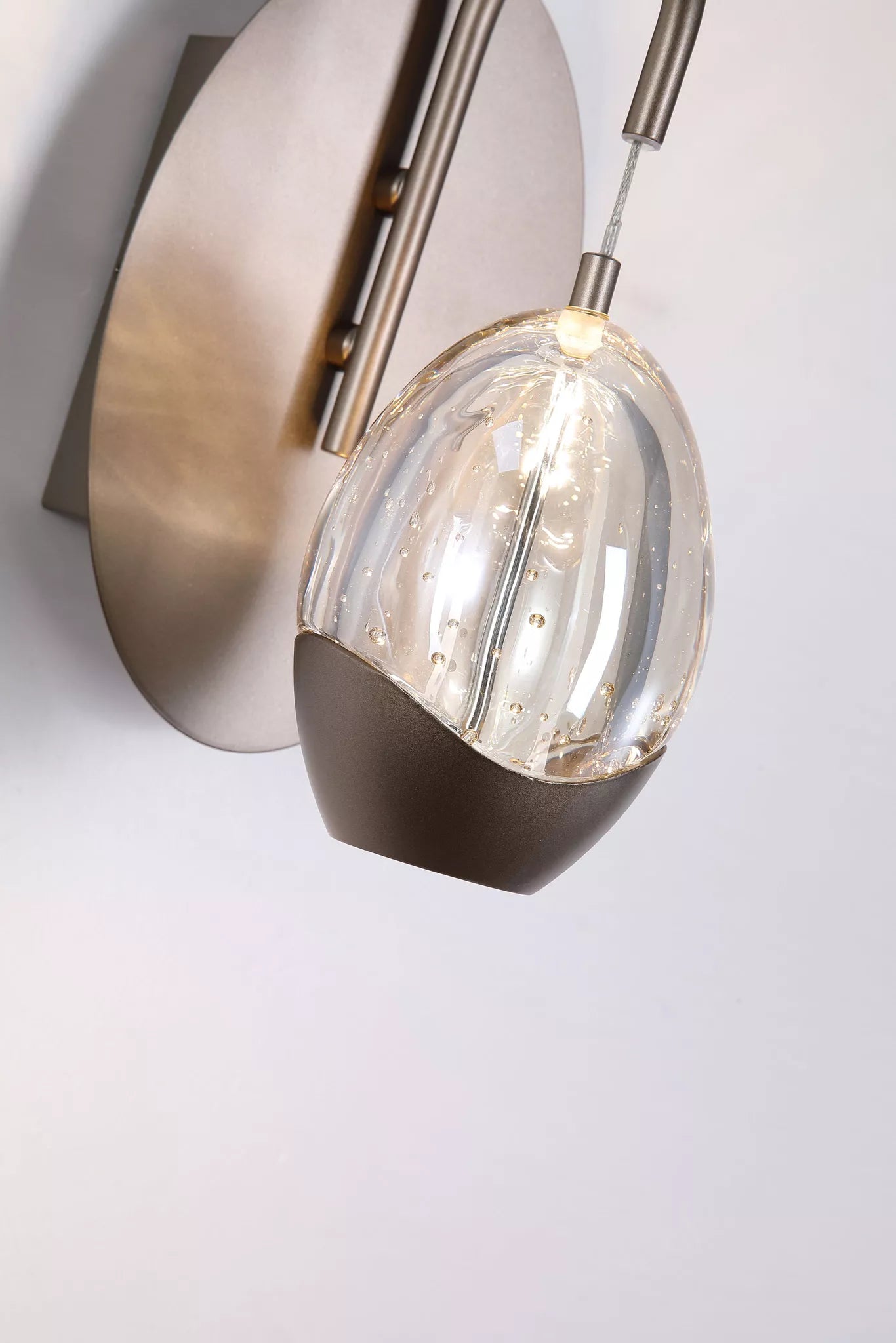 Seeds 1Lt Wall Light, Latte Metal with Champagne Glass