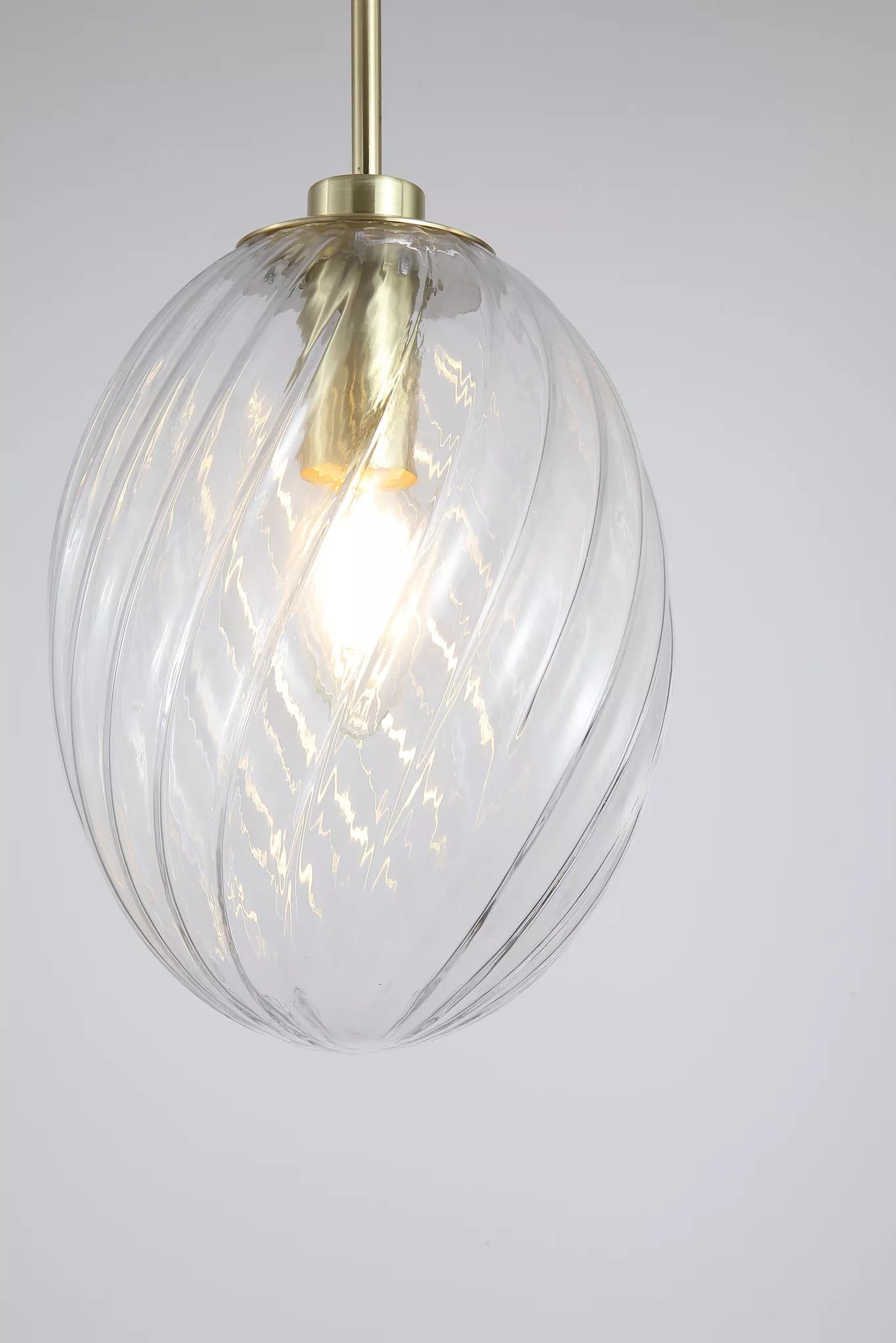 Whirl 1lt Pendant- Satin Brass w Various Glass Finishes