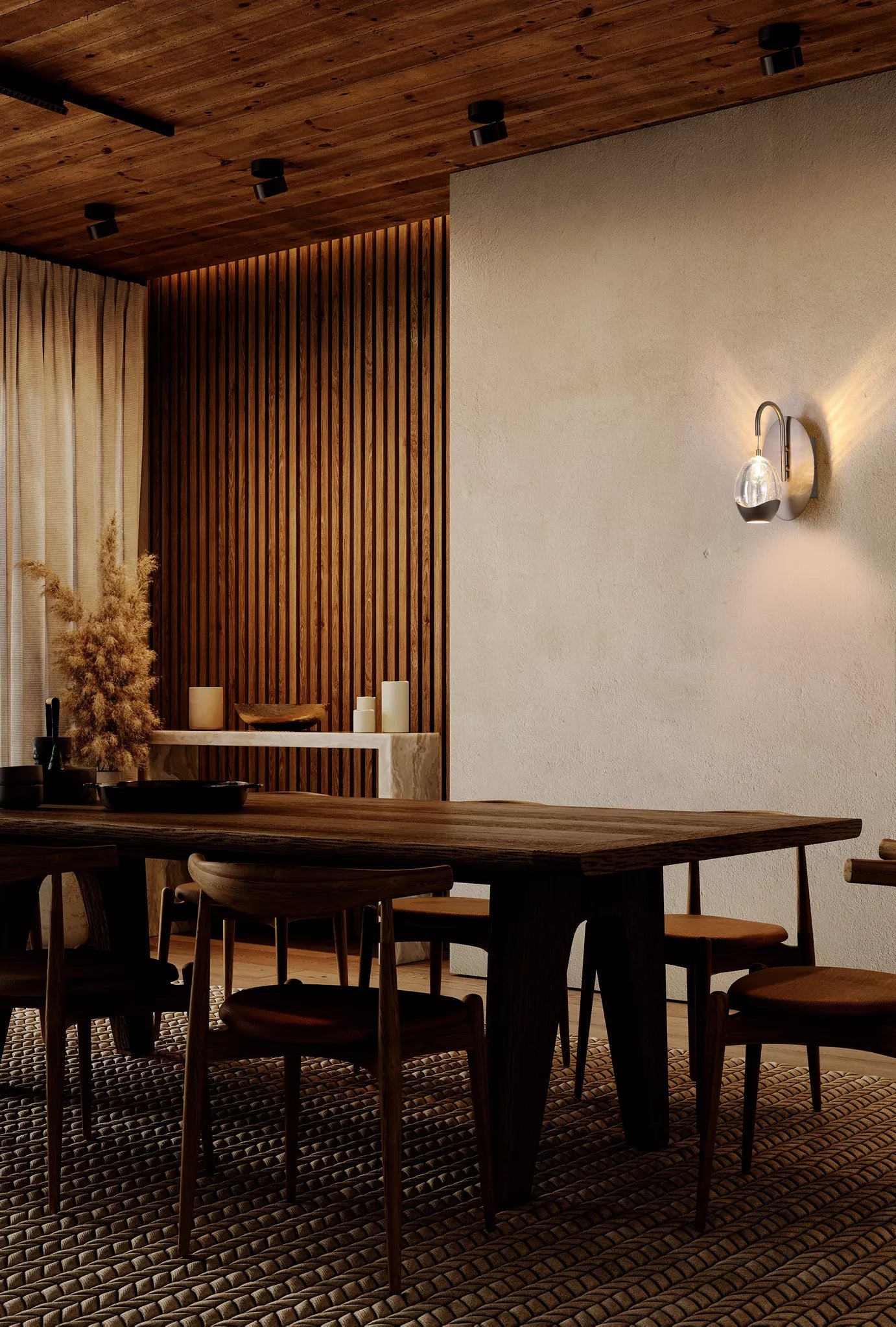 Seeds 1Lt Wall Light, Latte Metal with Champagne Glass