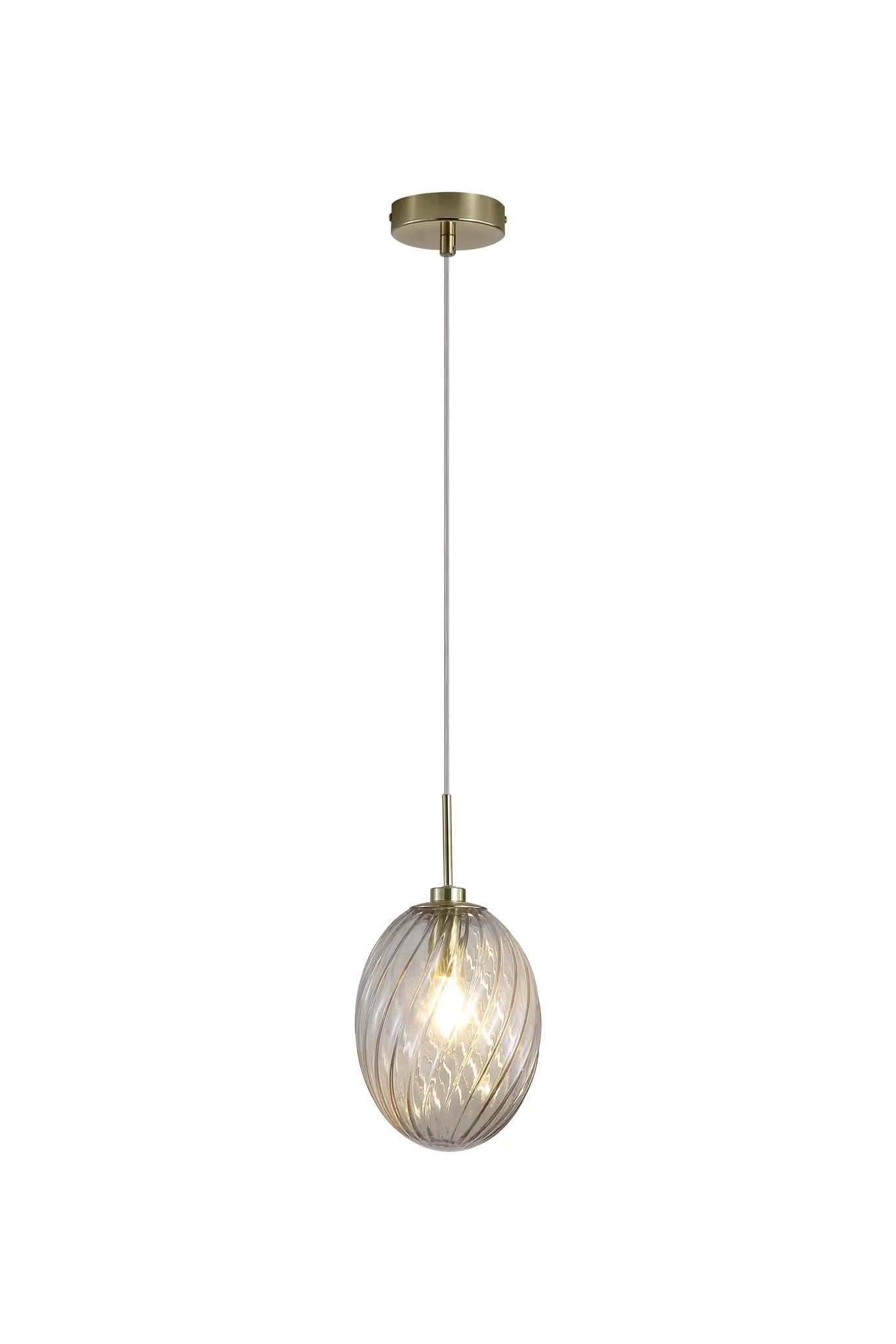 Whirl 1lt Pendant- Satin Brass w Various Glass Finishes