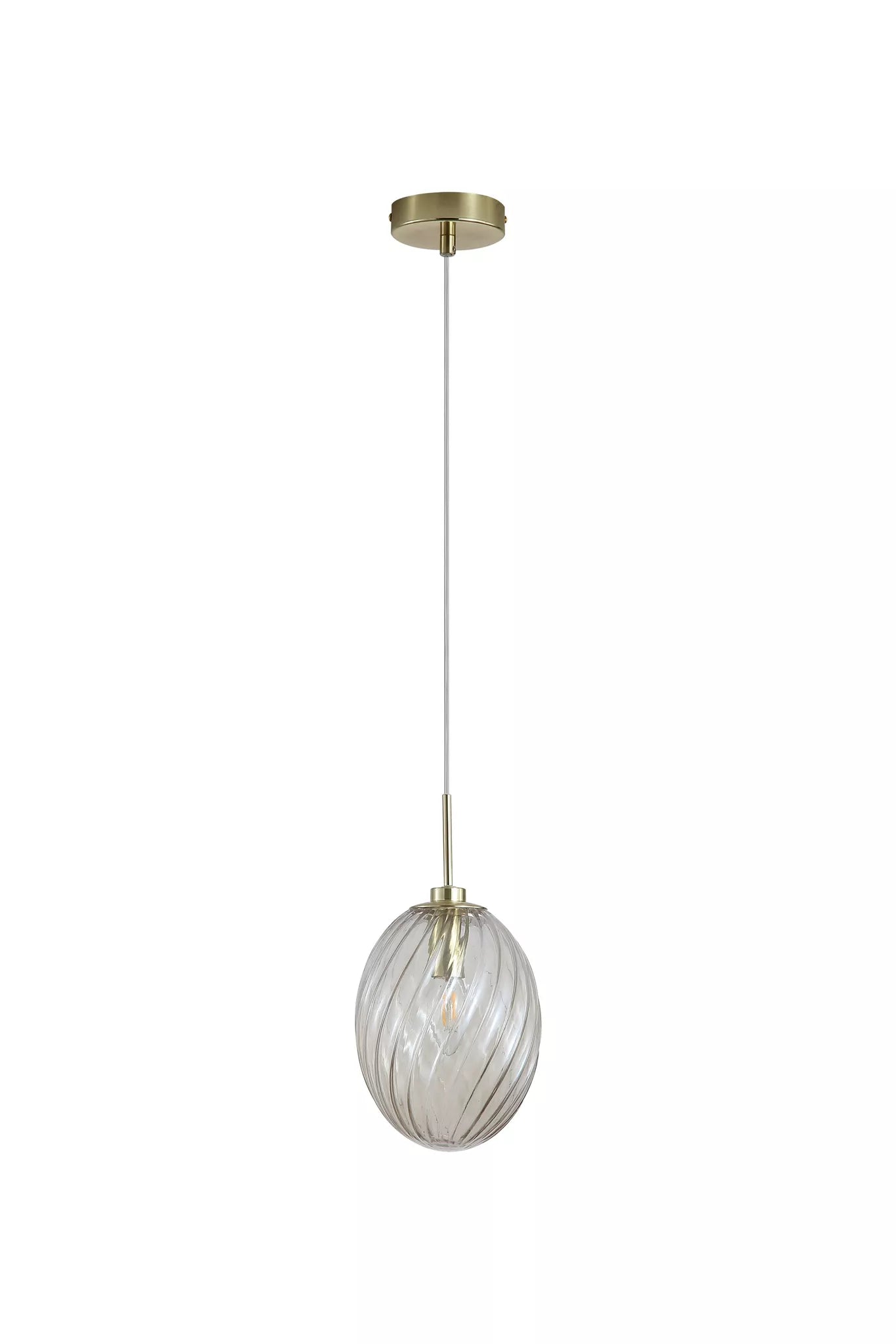 Whirl 1lt Pendant- Satin Brass w Various Glass Finishes