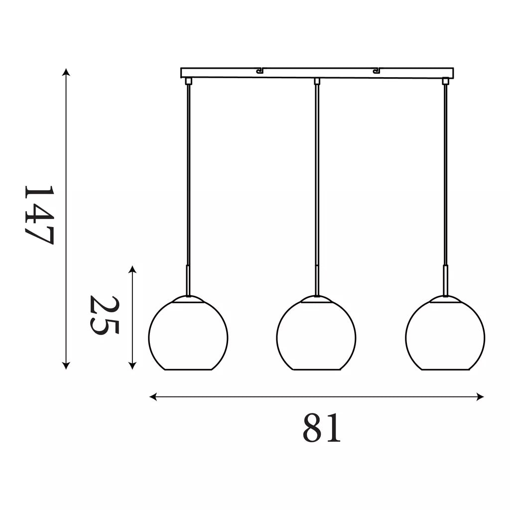 Balls 3Lt Bar Pendant- Various Finishes