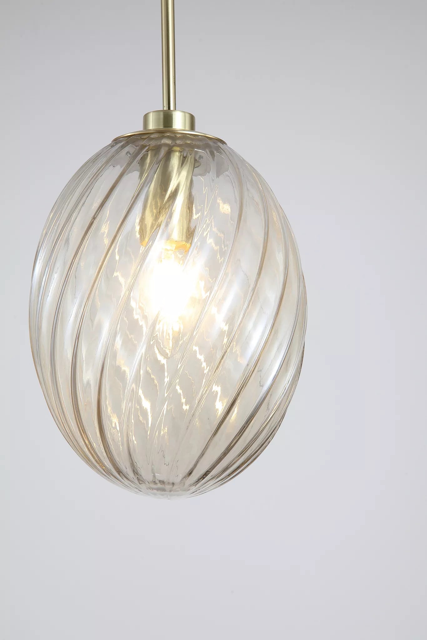 Whirl 1lt Pendant- Satin Brass w Various Glass Finishes