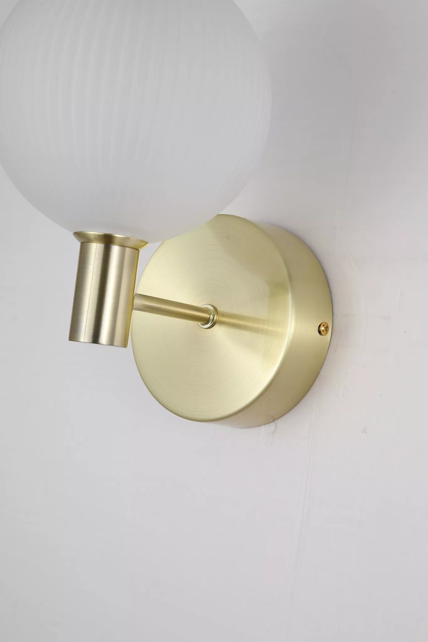Luminique LED Wall Light- Satin Brass with Glass