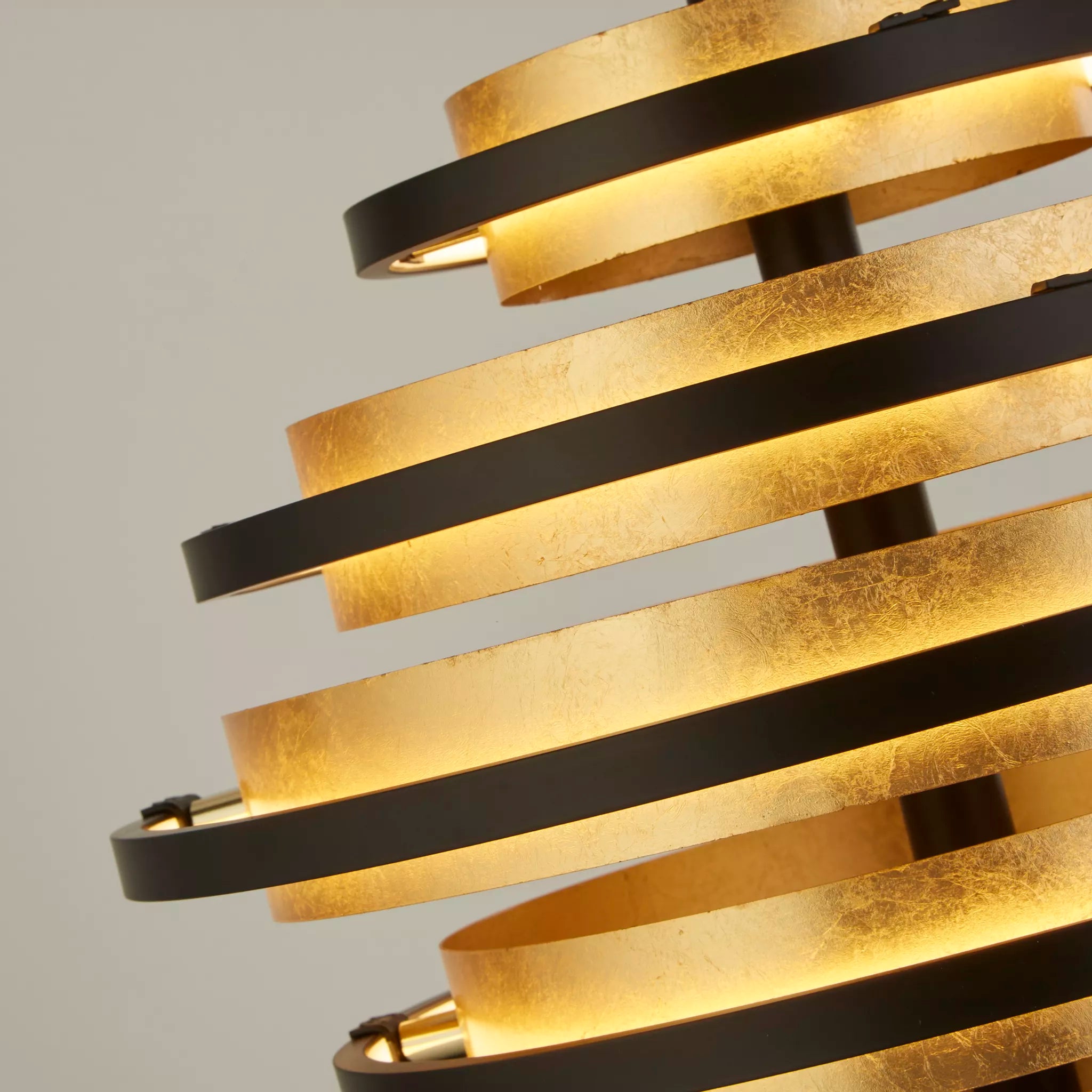 Hive 5Lt Pendant - Black Metal & Gold Leaf