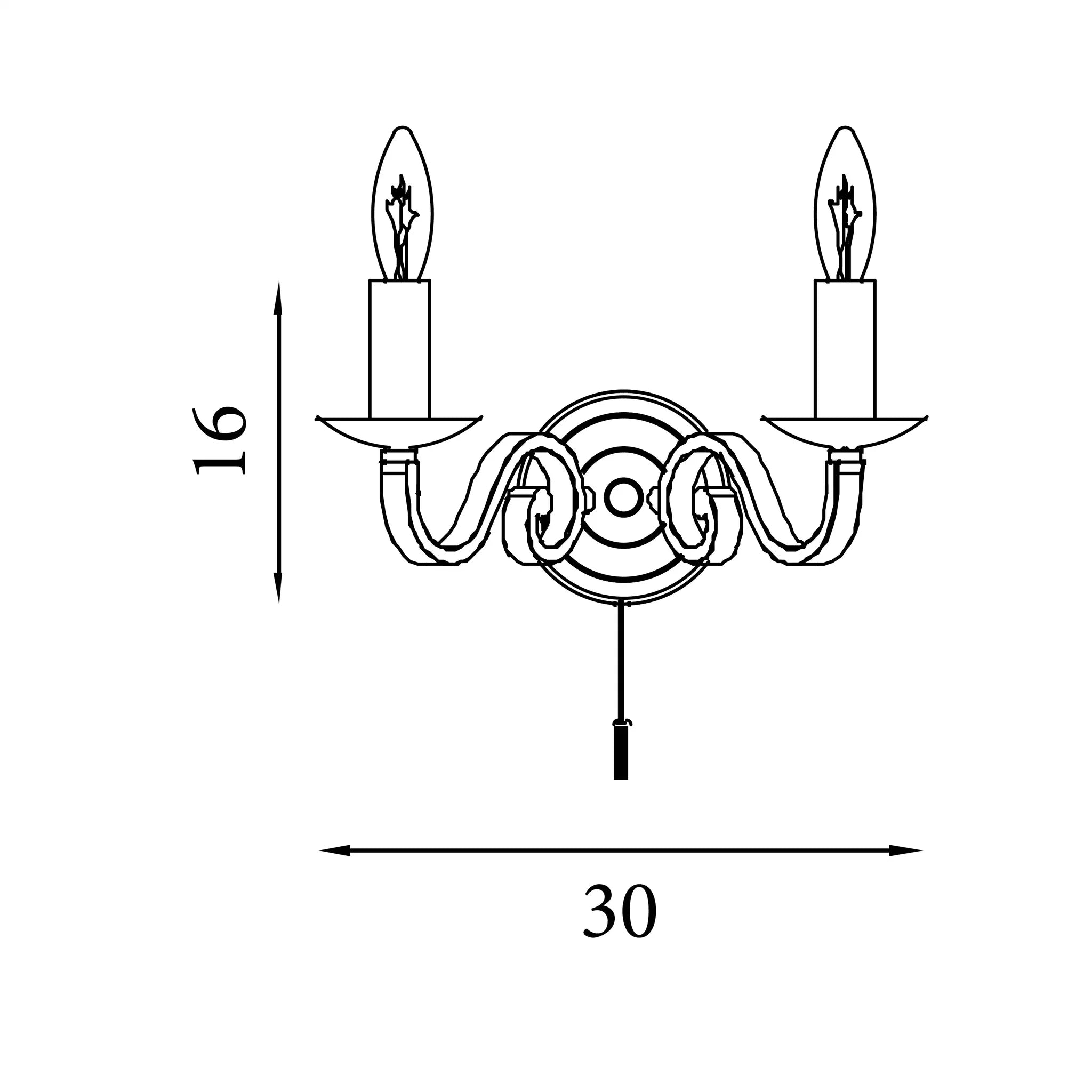 Richmond 2Lt Wall Light - Antique Brass/ Satin Silver Finish