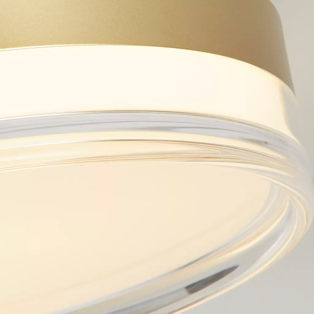 Cyprus LED Flush Light- Gold/ Black Metal and Clear Acrylic