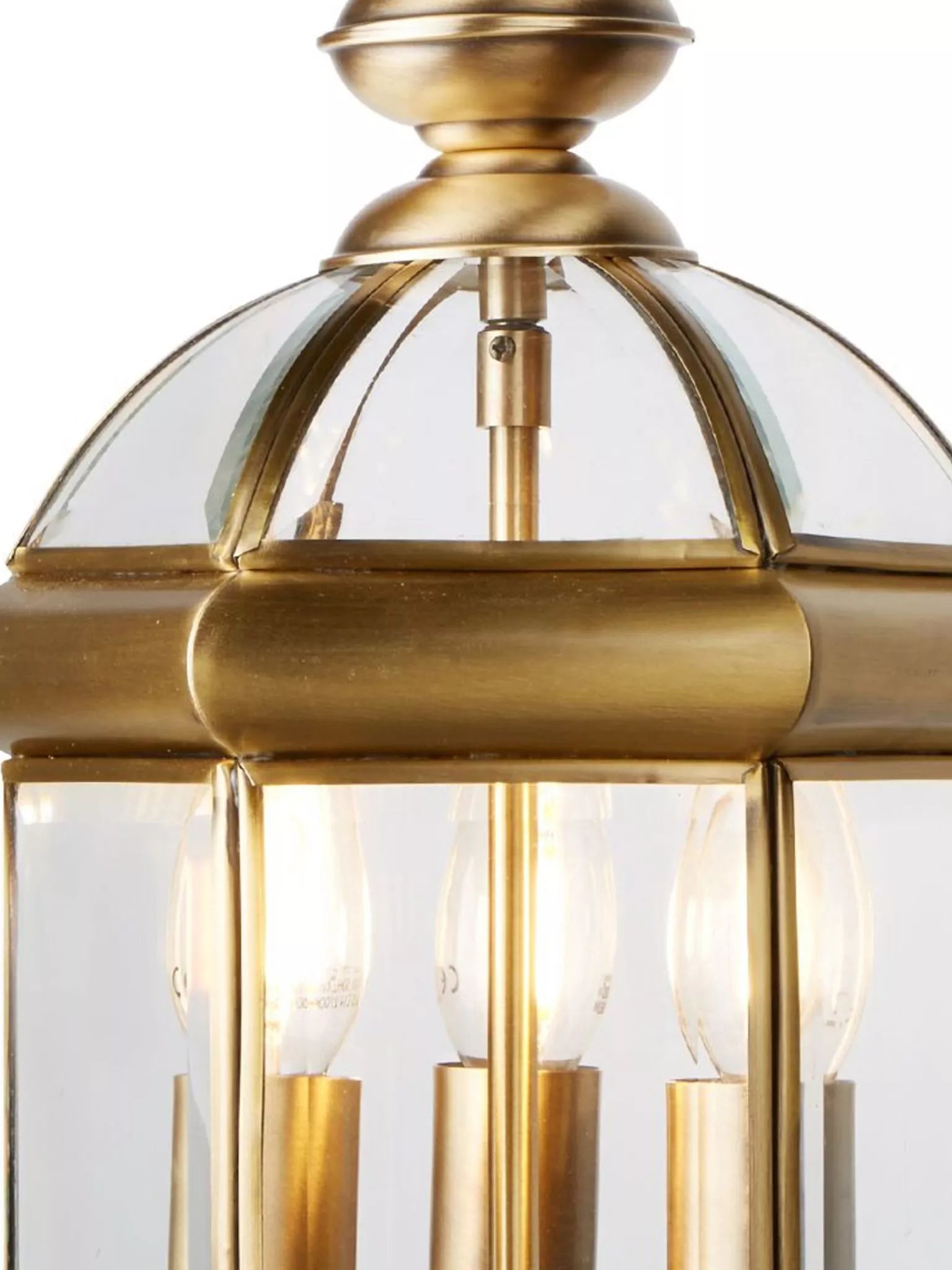 Bevelled Lantern- Antique Brass Metal & Glass