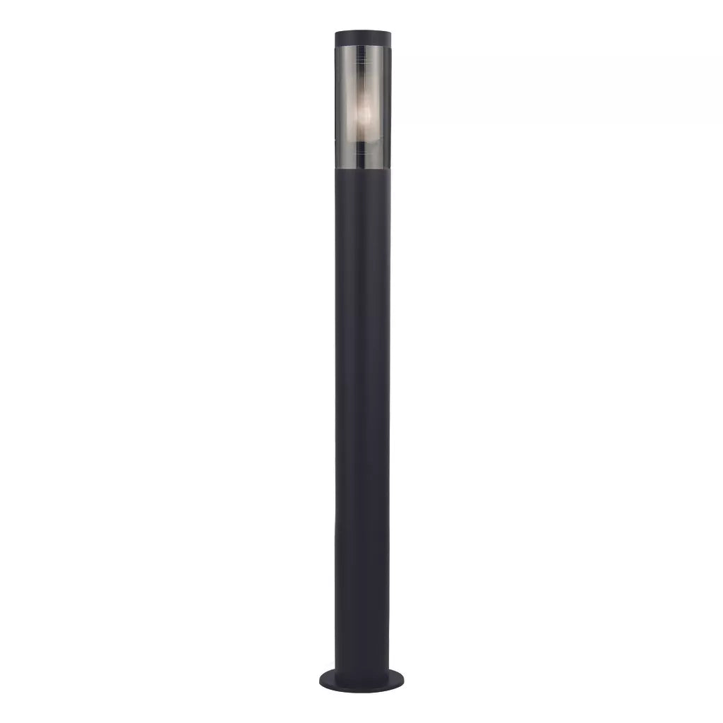 Batton Outdoor Post - Black Metal & Smoked Polycarbonate