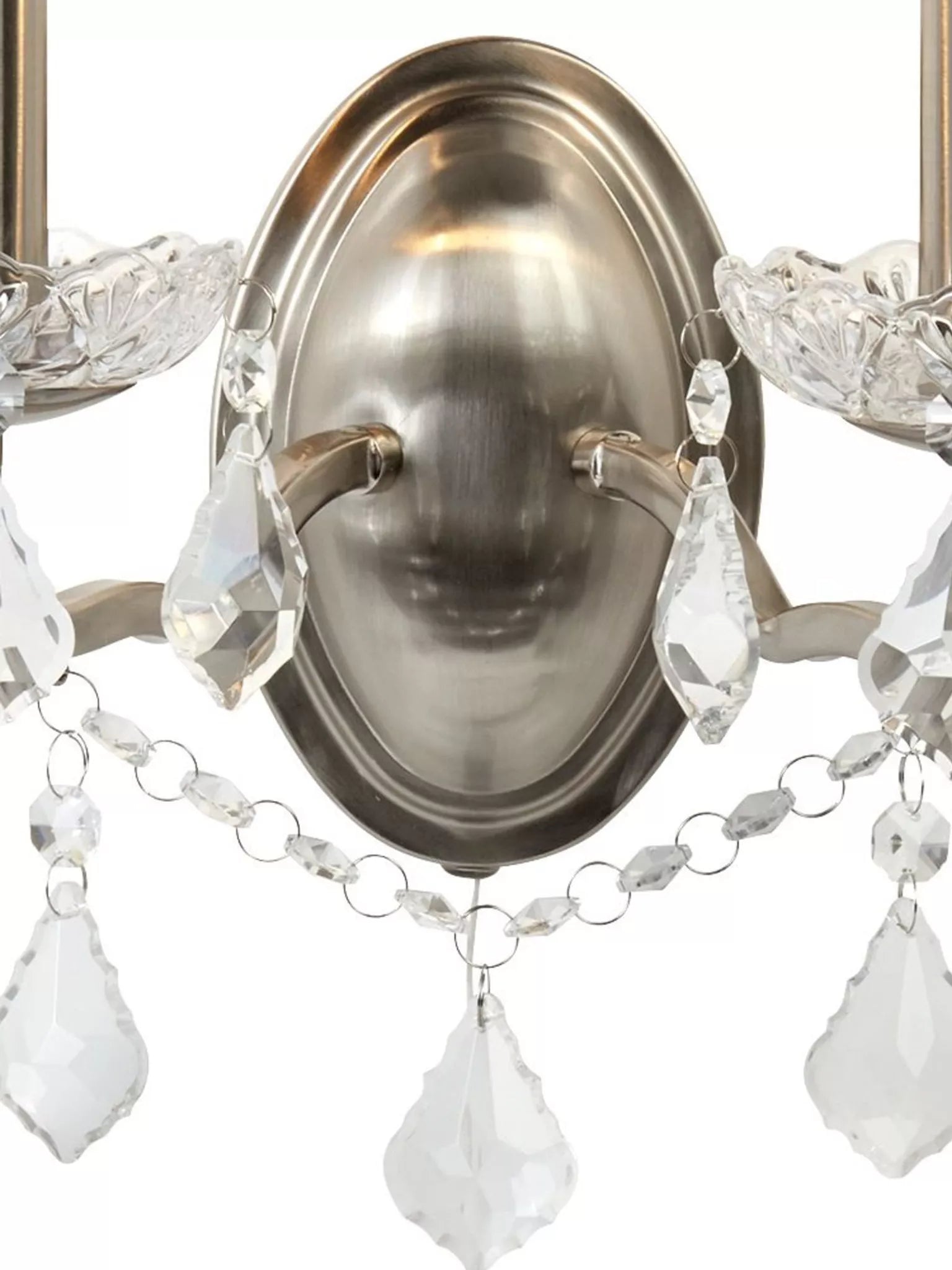 Paris 2Lt Wall Light -Satin Silver & Antique Brass