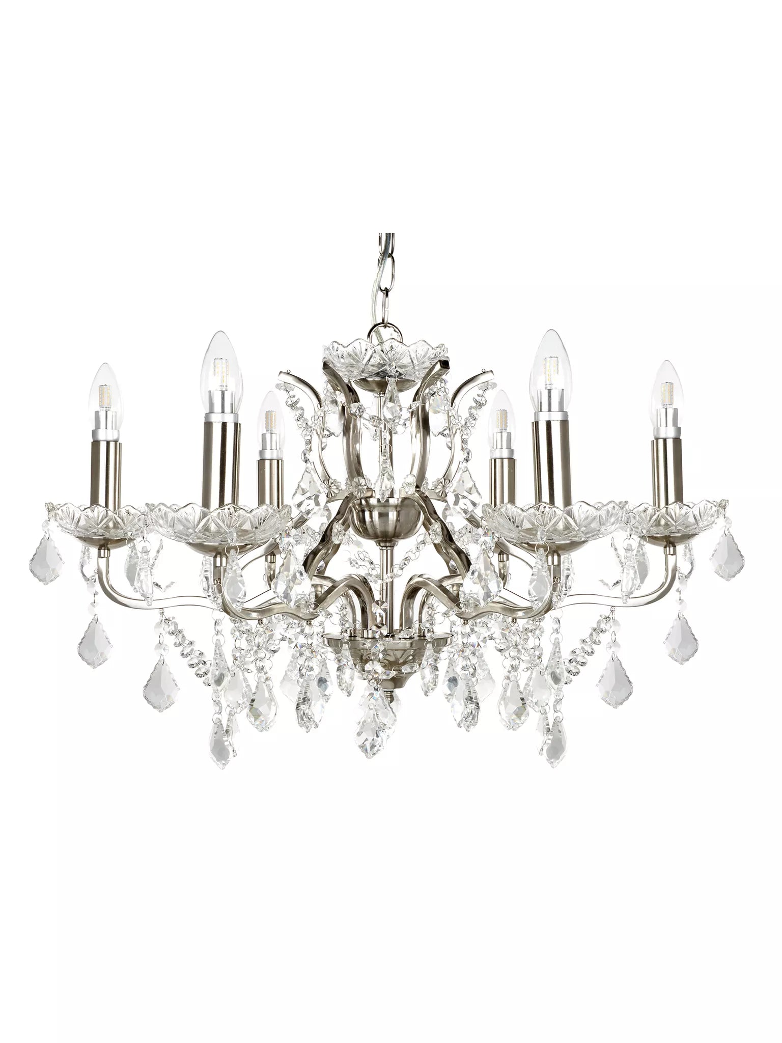 Paris 6/8/12Lt Chandelier- Antique Brass/ Satin Silver Finishes