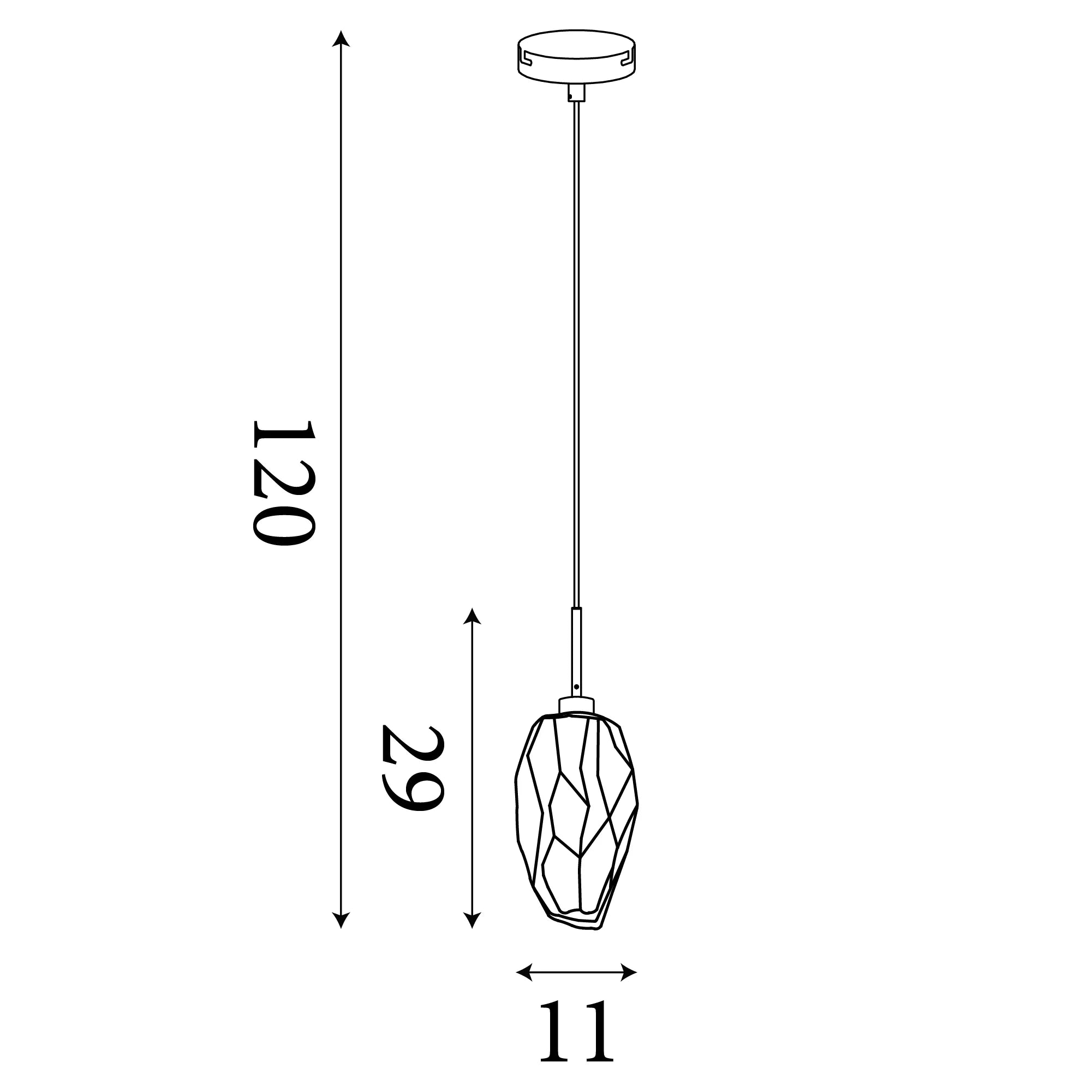 Rocky 1Lt Pendant- Satin Brass Metal & Glass