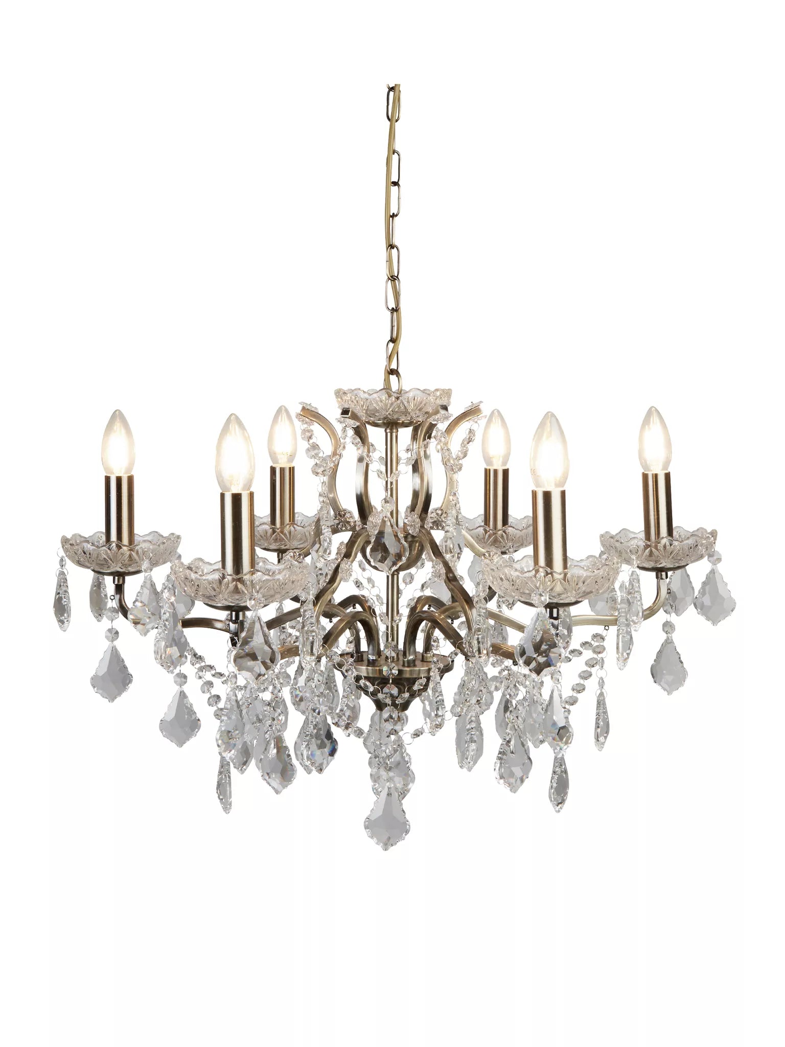 Paris 6/8/12Lt Chandelier- Antique Brass/ Satin Silver Finishes